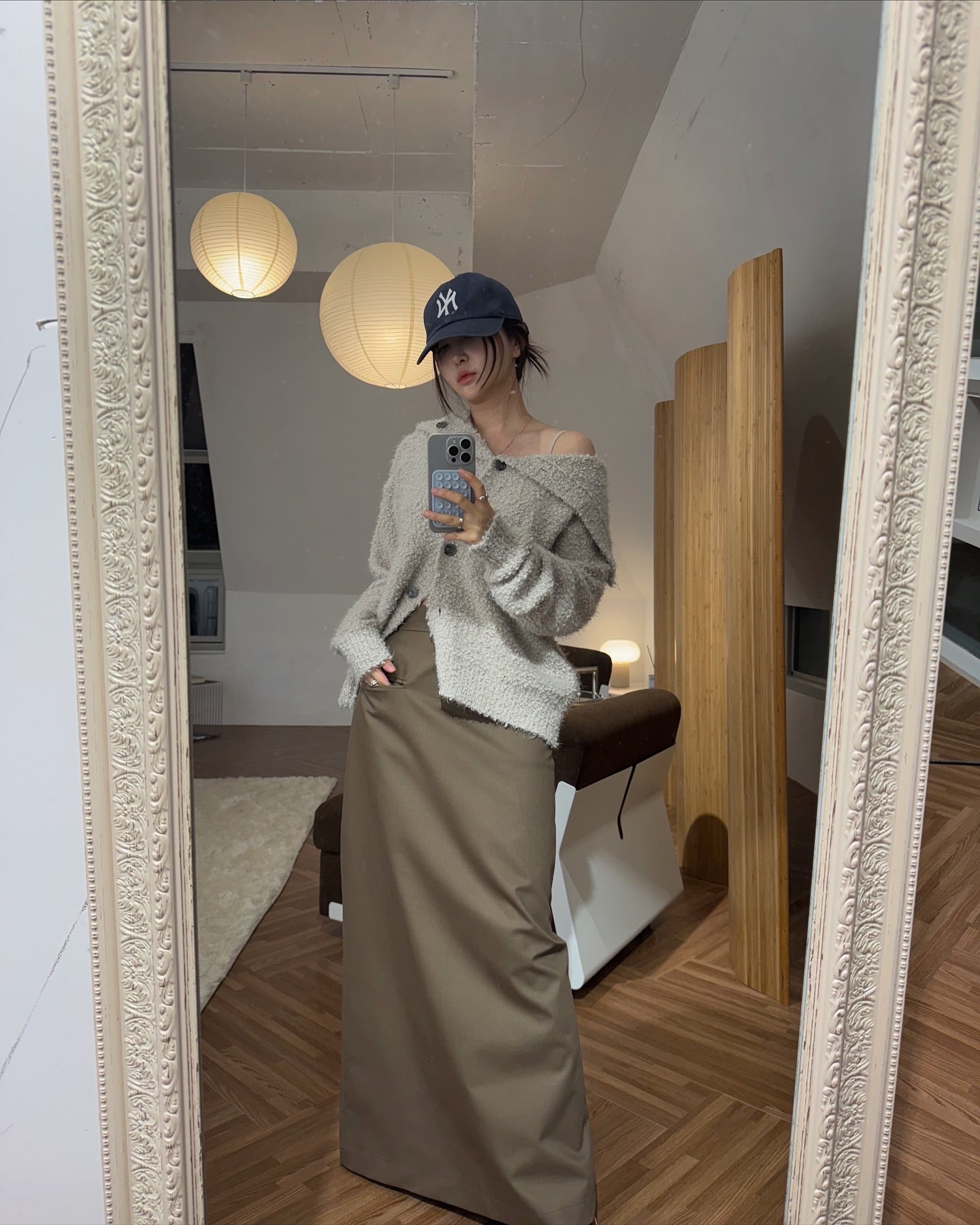 圓領設計感拼接假兩件連衣裙