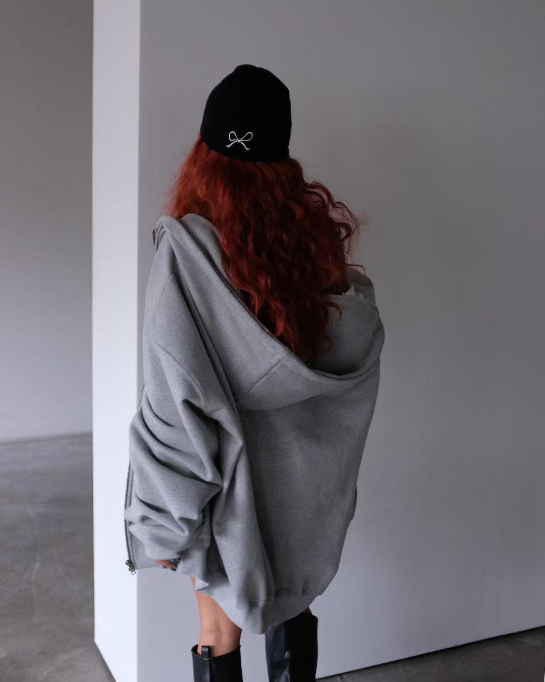 簡約寬鬆連帽運動衛衣外套