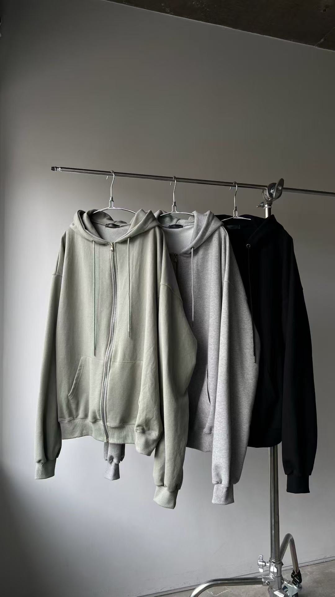 簡約寬鬆連帽運動衛衣外套