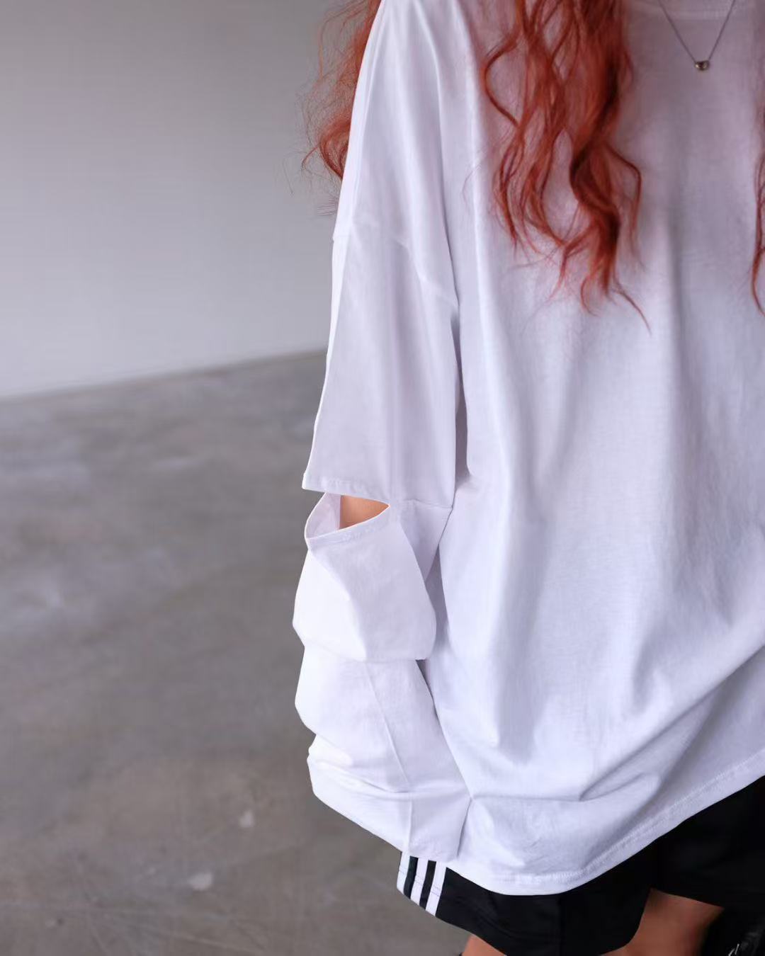 Design round neck versatile long sleeve T-shirt