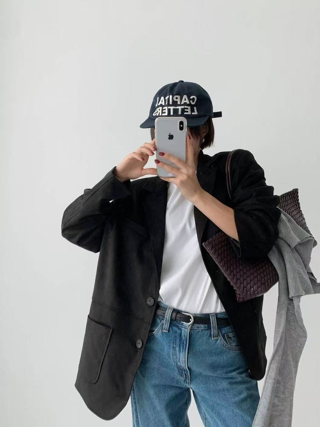 復古寬鬆麂皮絨外套