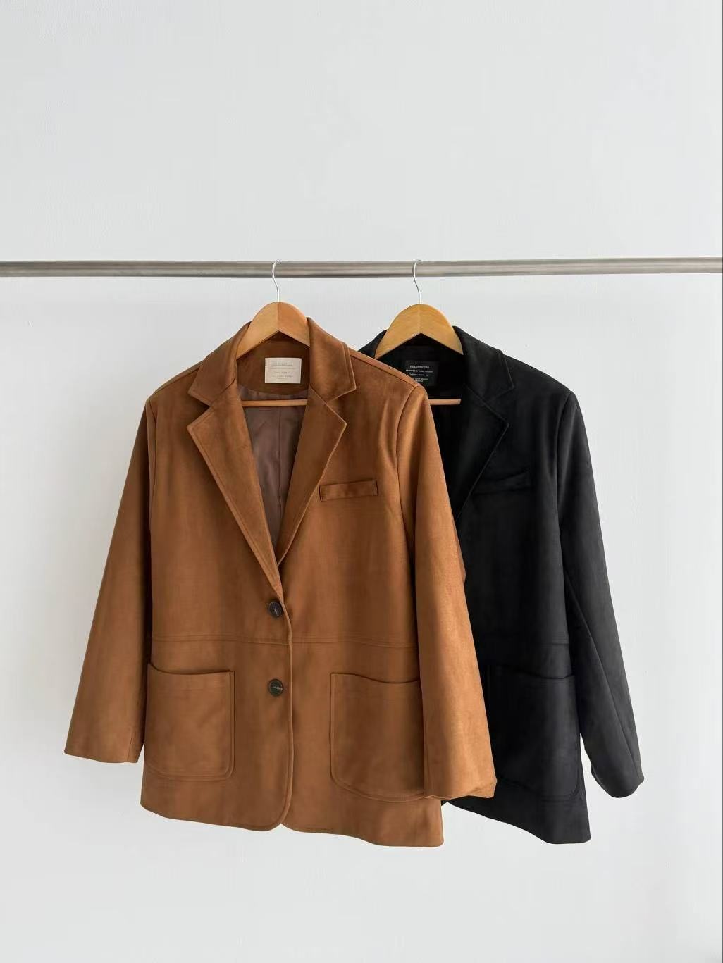 復古寬鬆麂皮絨外套