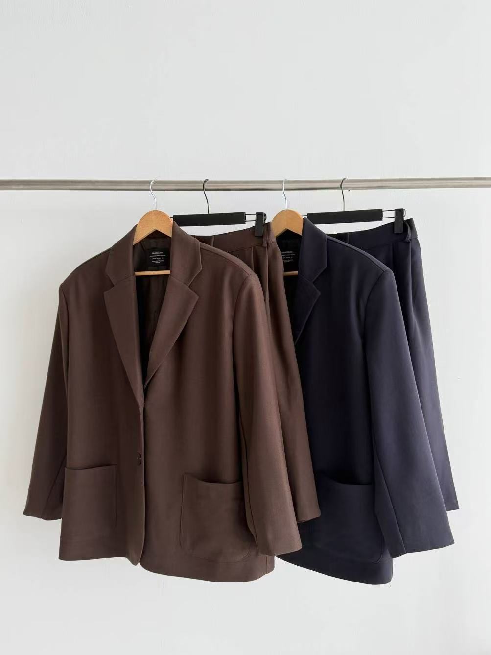 高腰休閒松西裝中褲