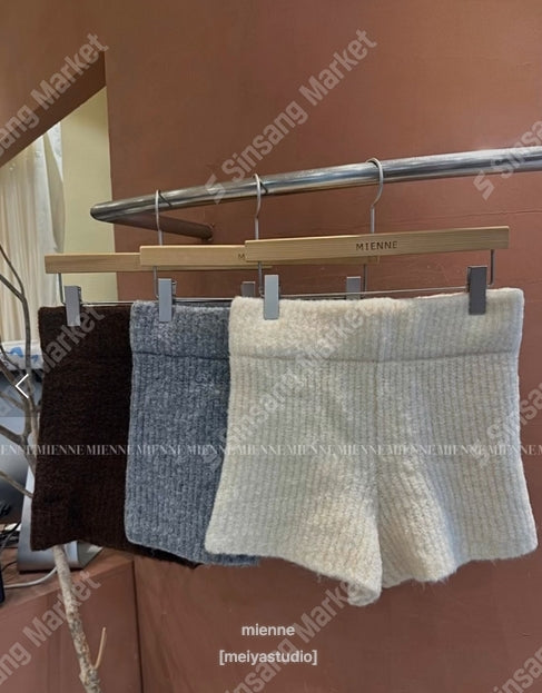 高腰顯瘦針織短褲