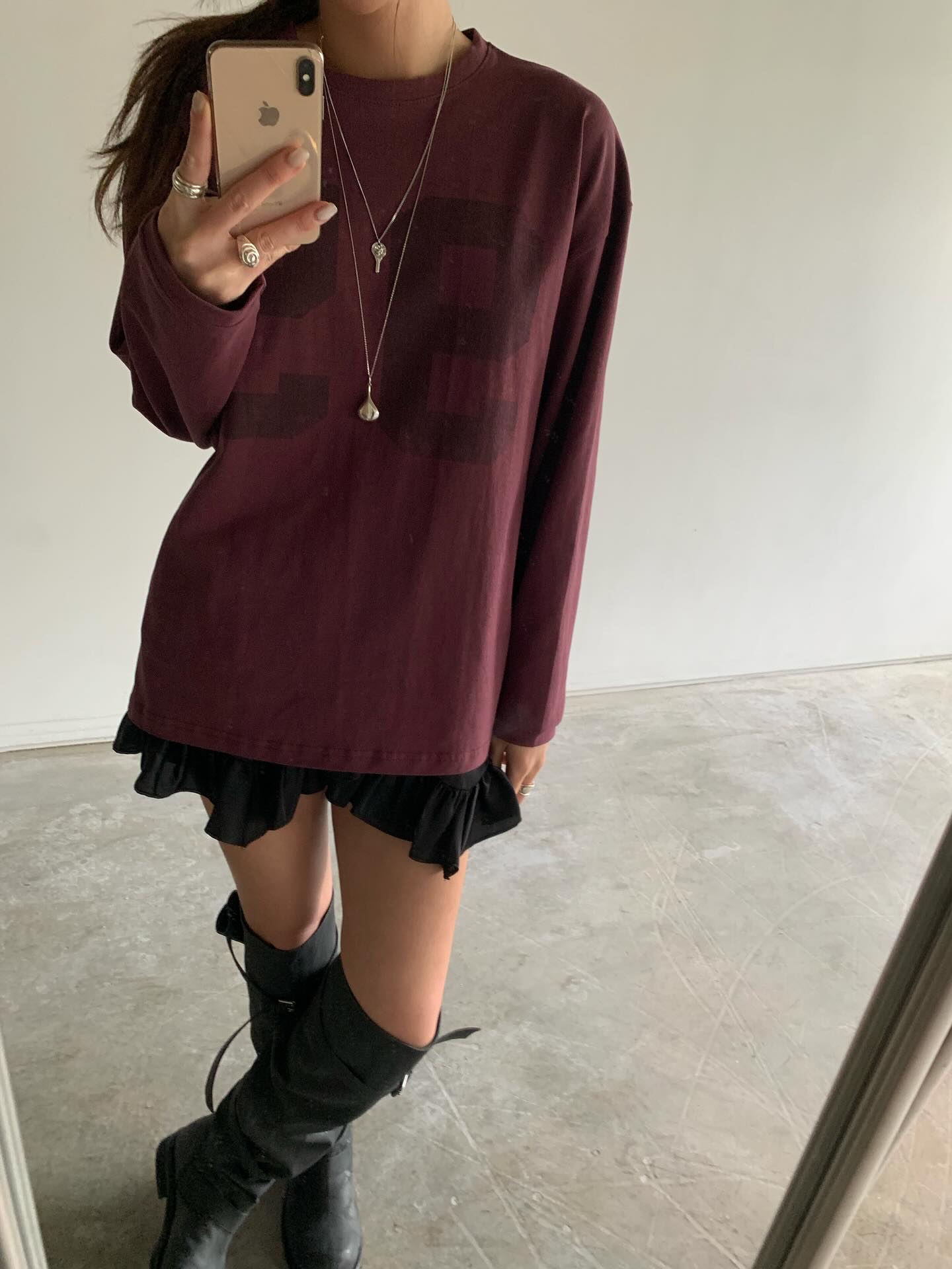 數字簡約百搭通勤長袖T卹