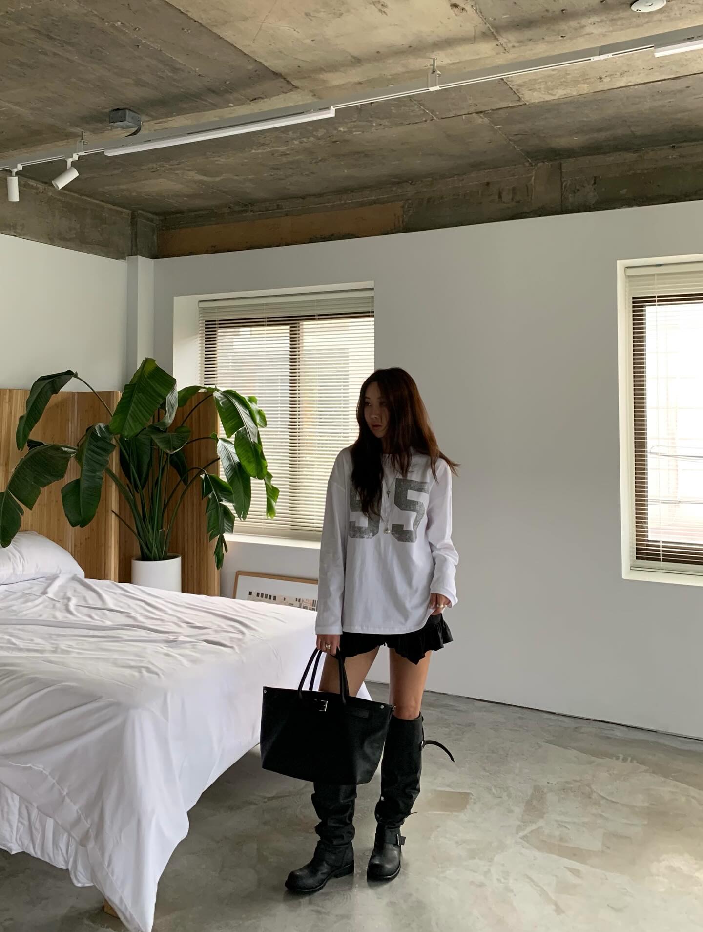 數字簡約百搭通勤長袖T卹