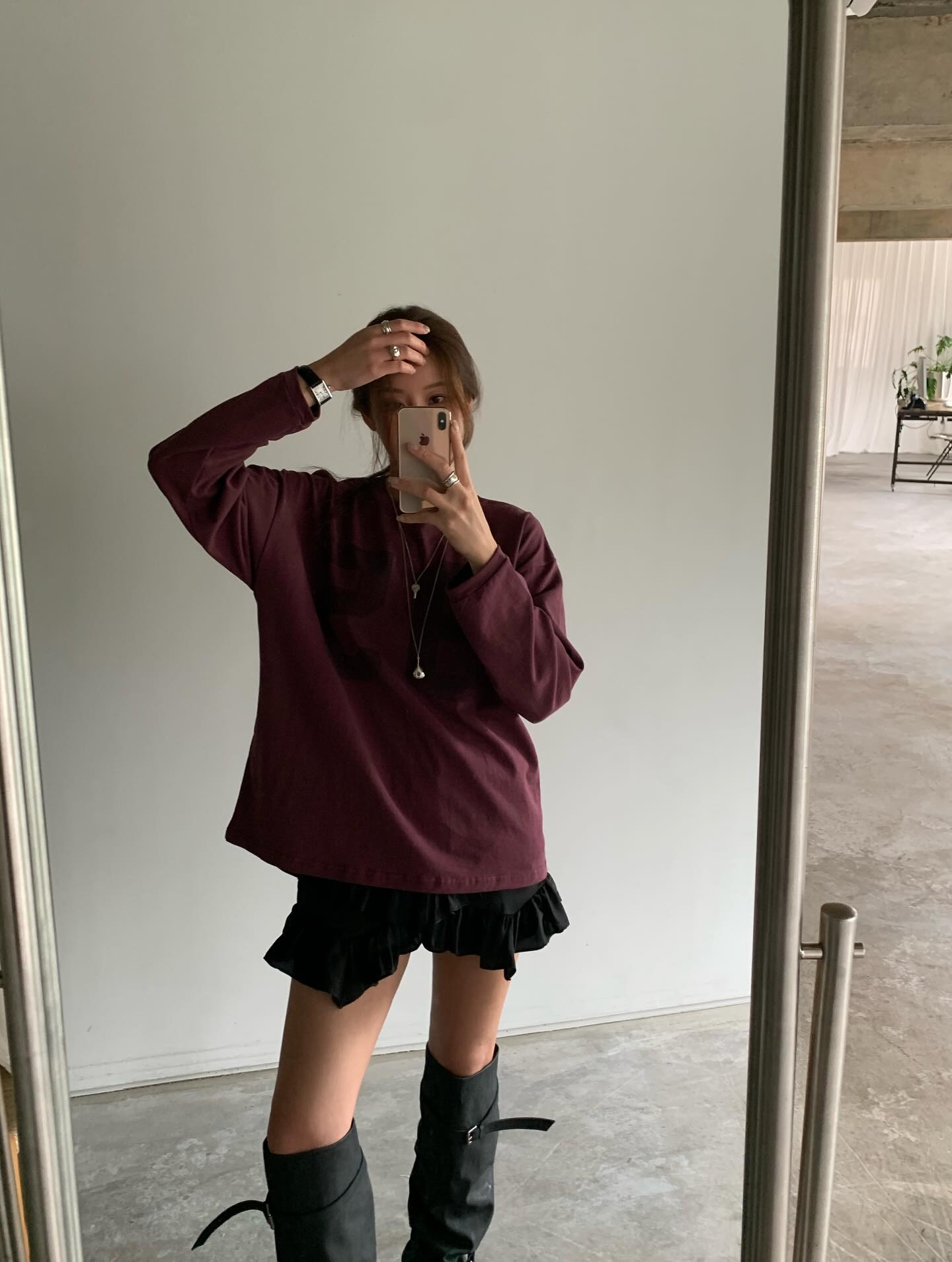 數字簡約百搭通勤長袖T卹