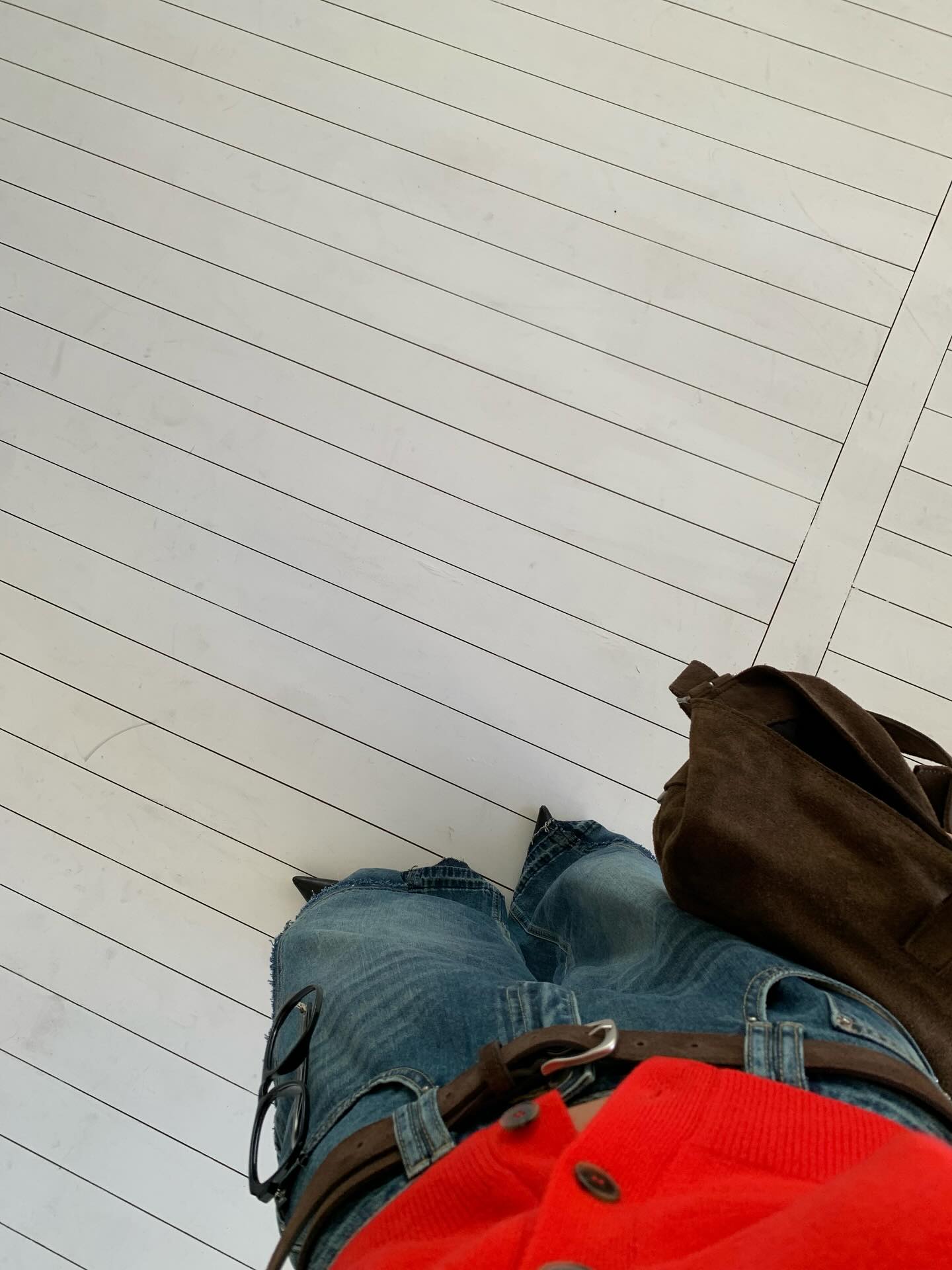 設計感百搭闊腿拖地牛仔長褲