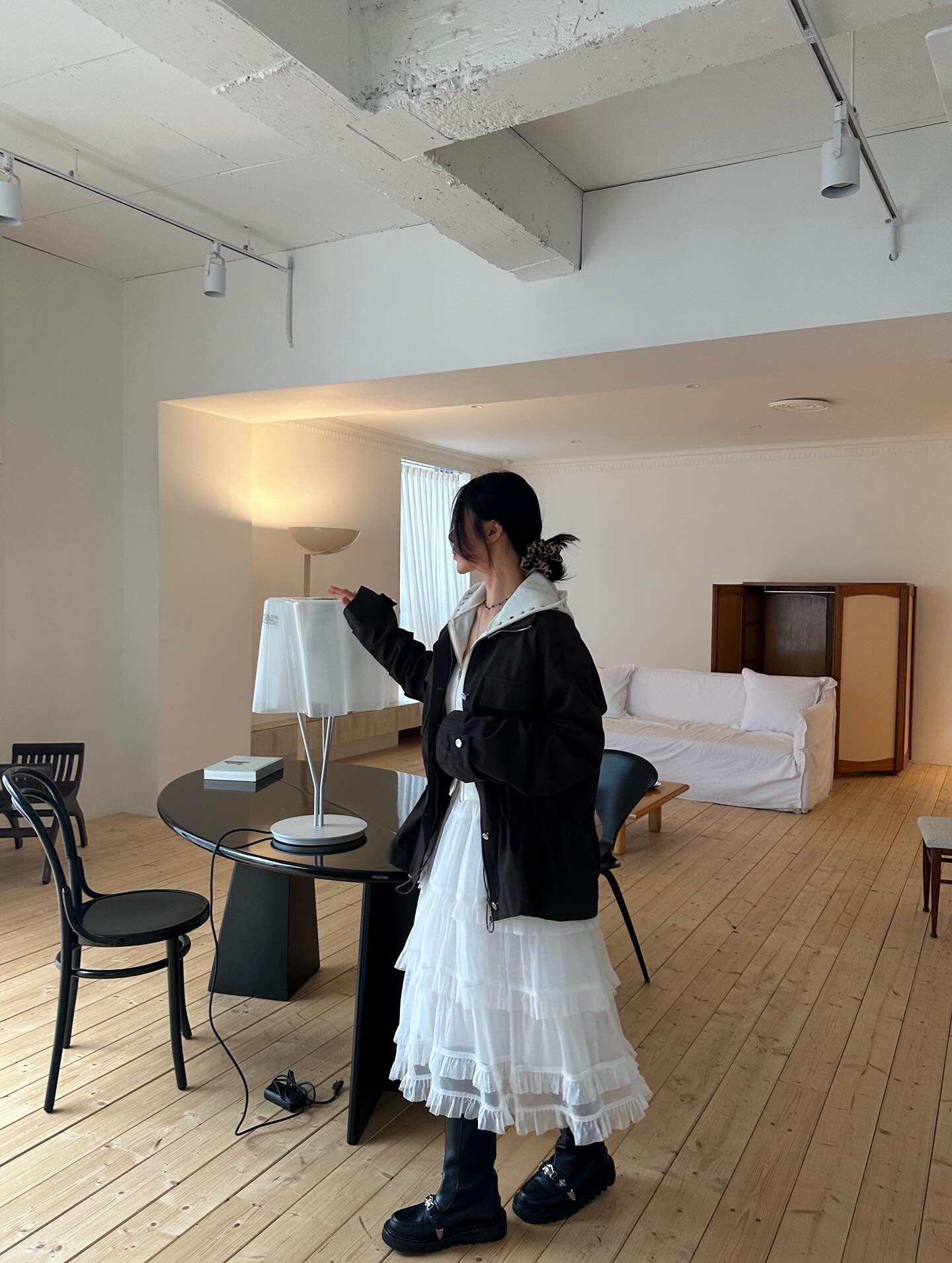 鬆緊腰網紗層疊蛋糕半身裙