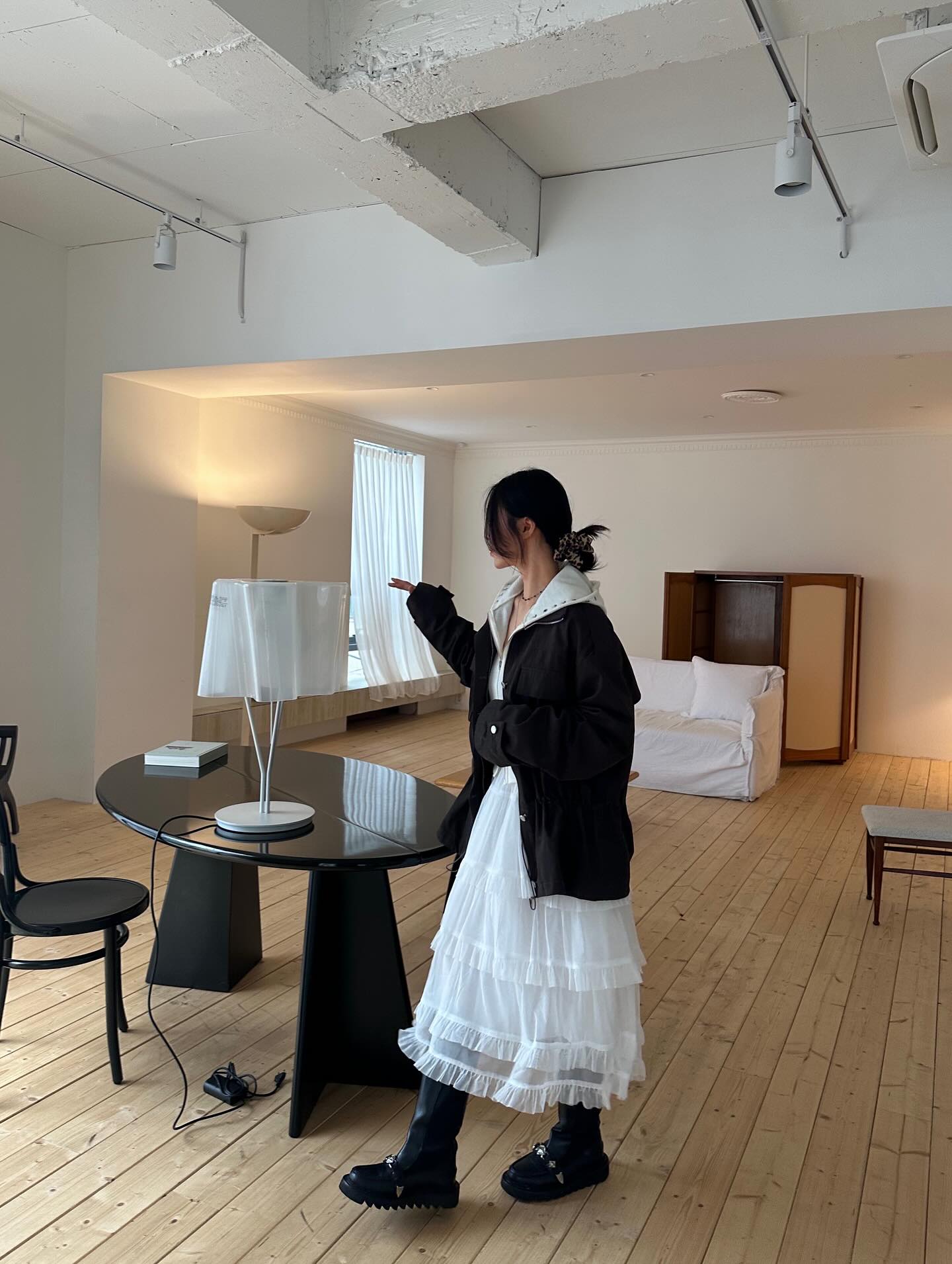 鬆緊腰網紗層疊蛋糕半身裙