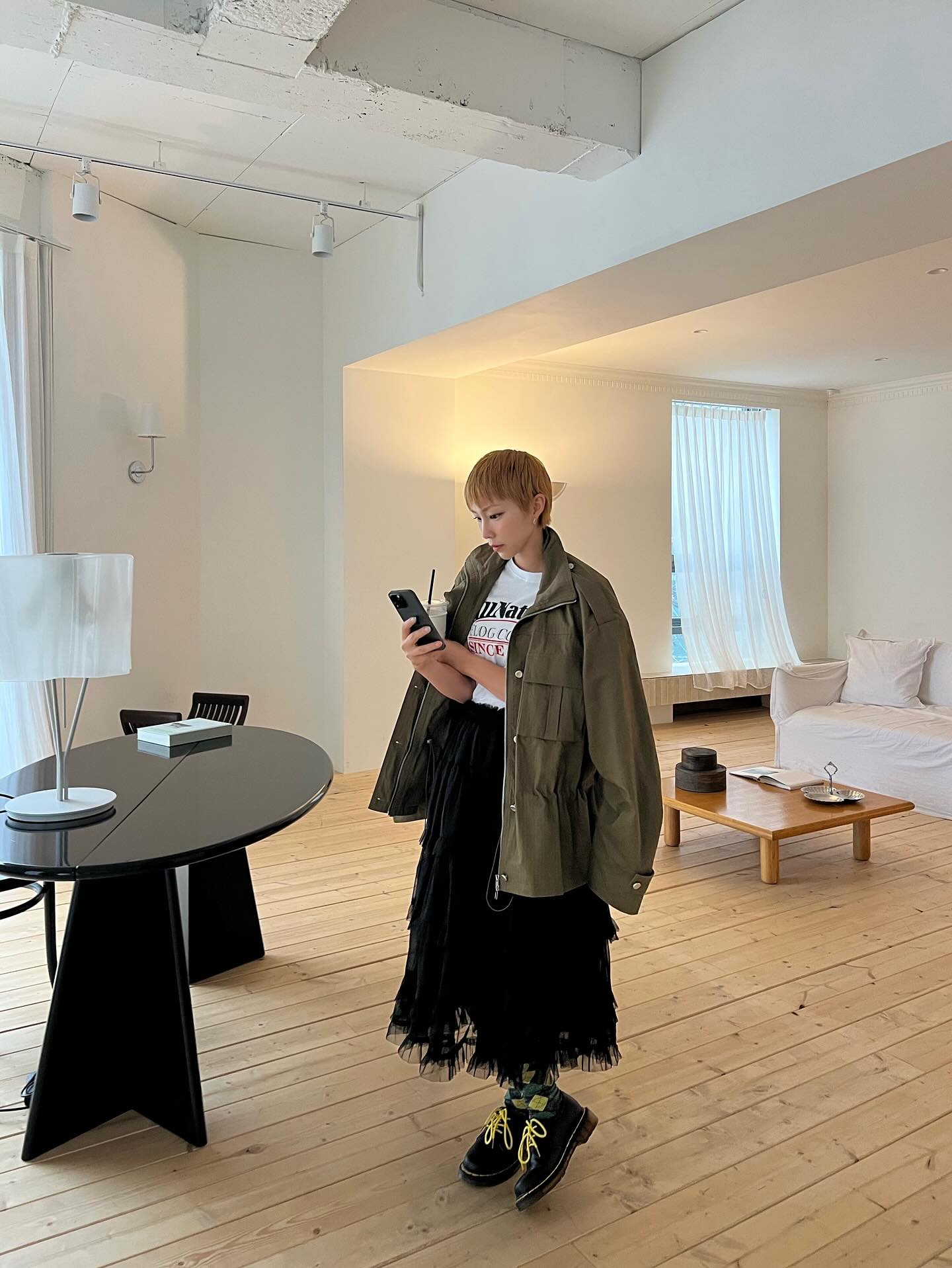 鬆緊腰網紗層疊蛋糕半身裙