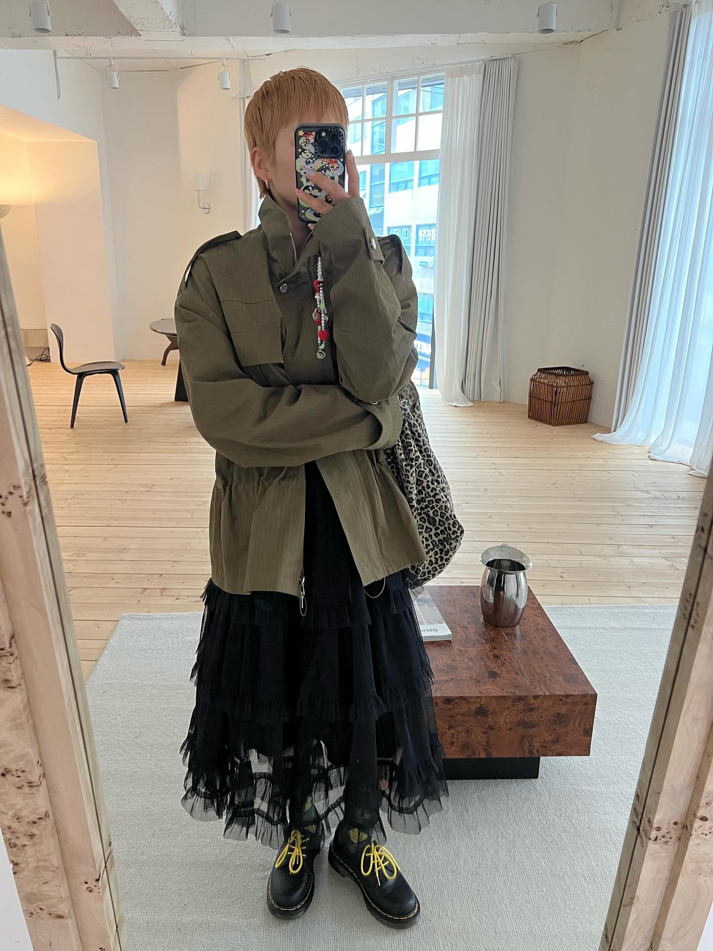 鬆緊腰網紗層疊蛋糕半身裙