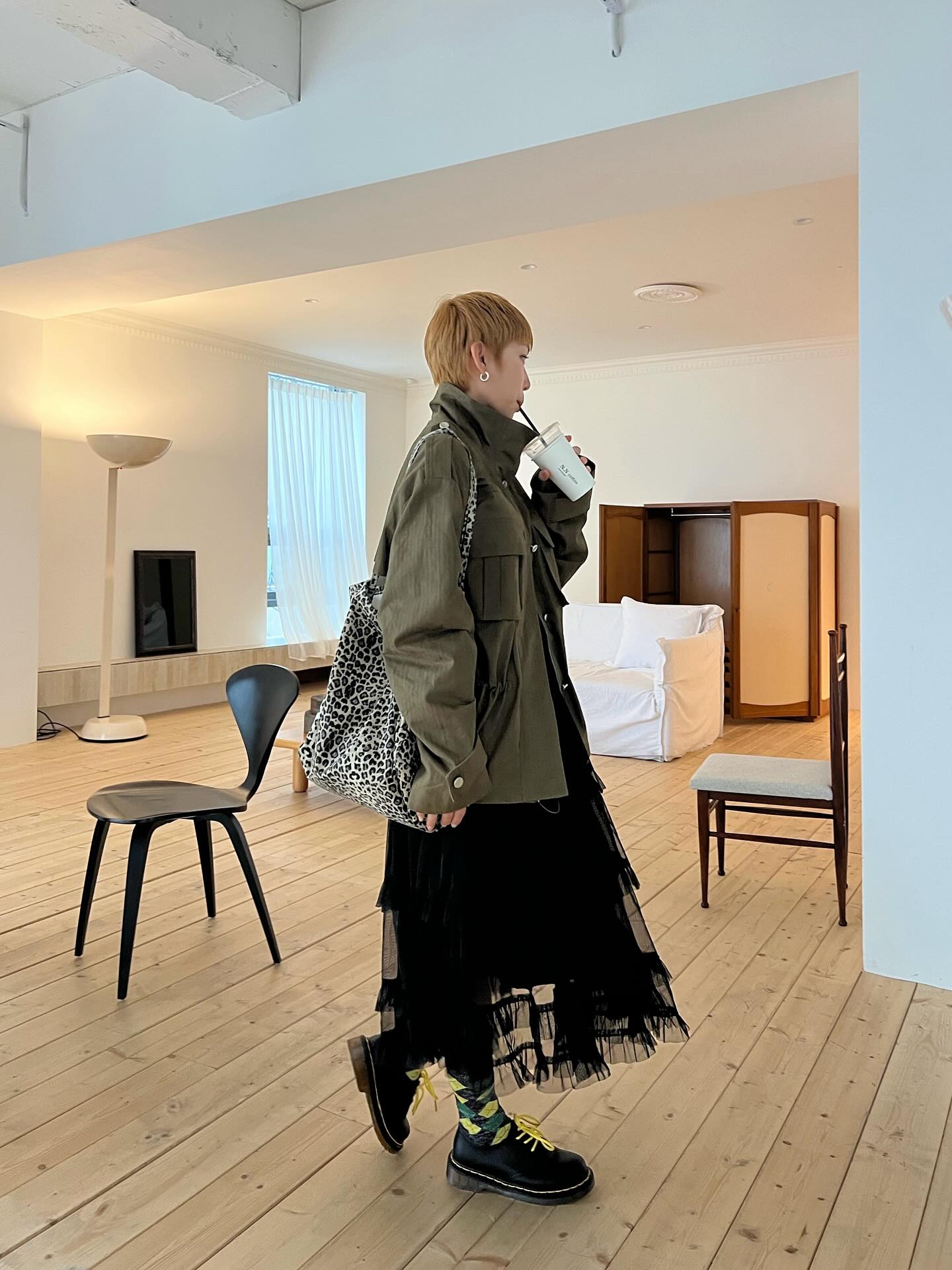 鬆緊腰網紗層疊蛋糕半身裙