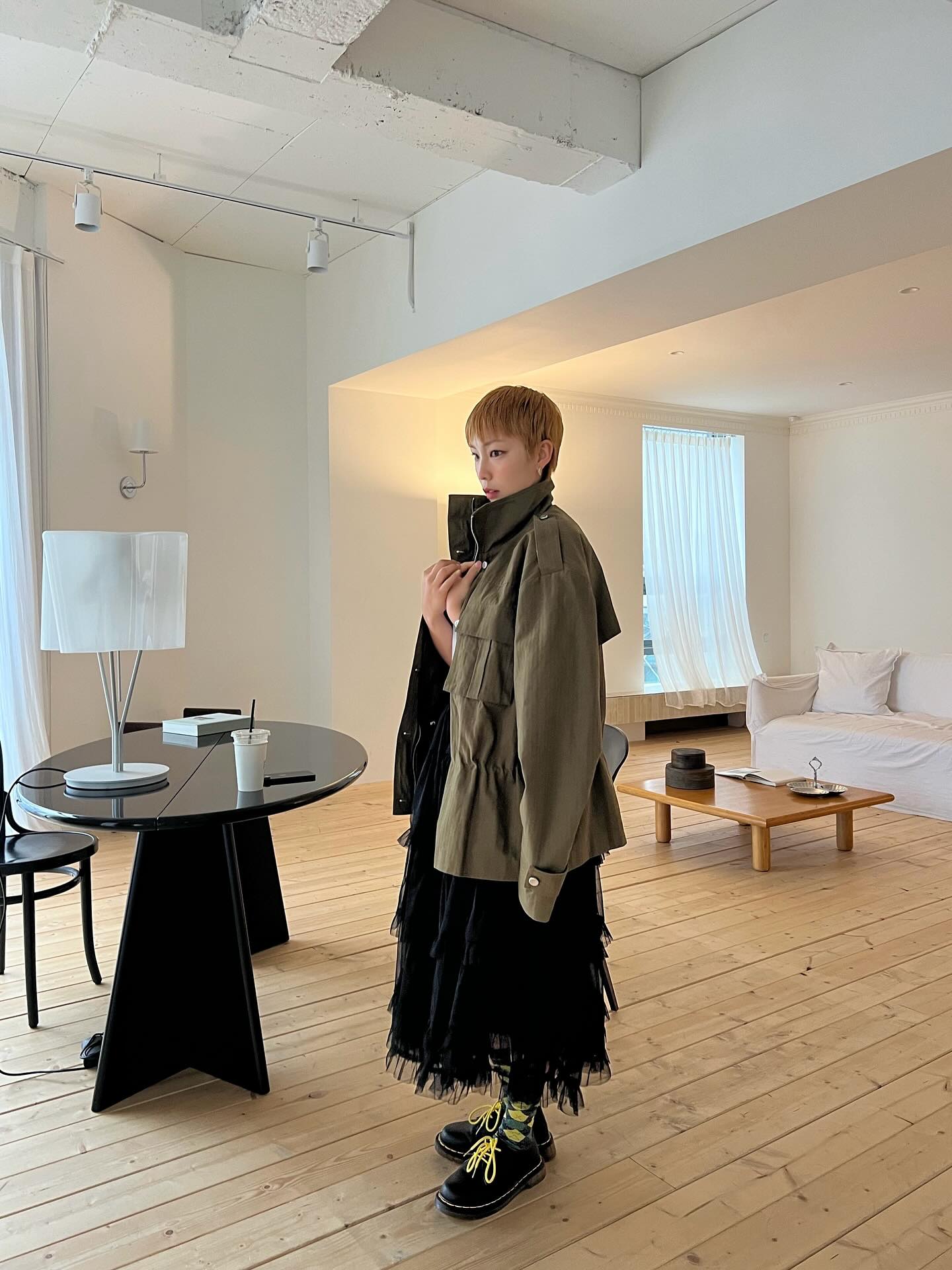 鬆緊腰網紗層疊蛋糕半身裙