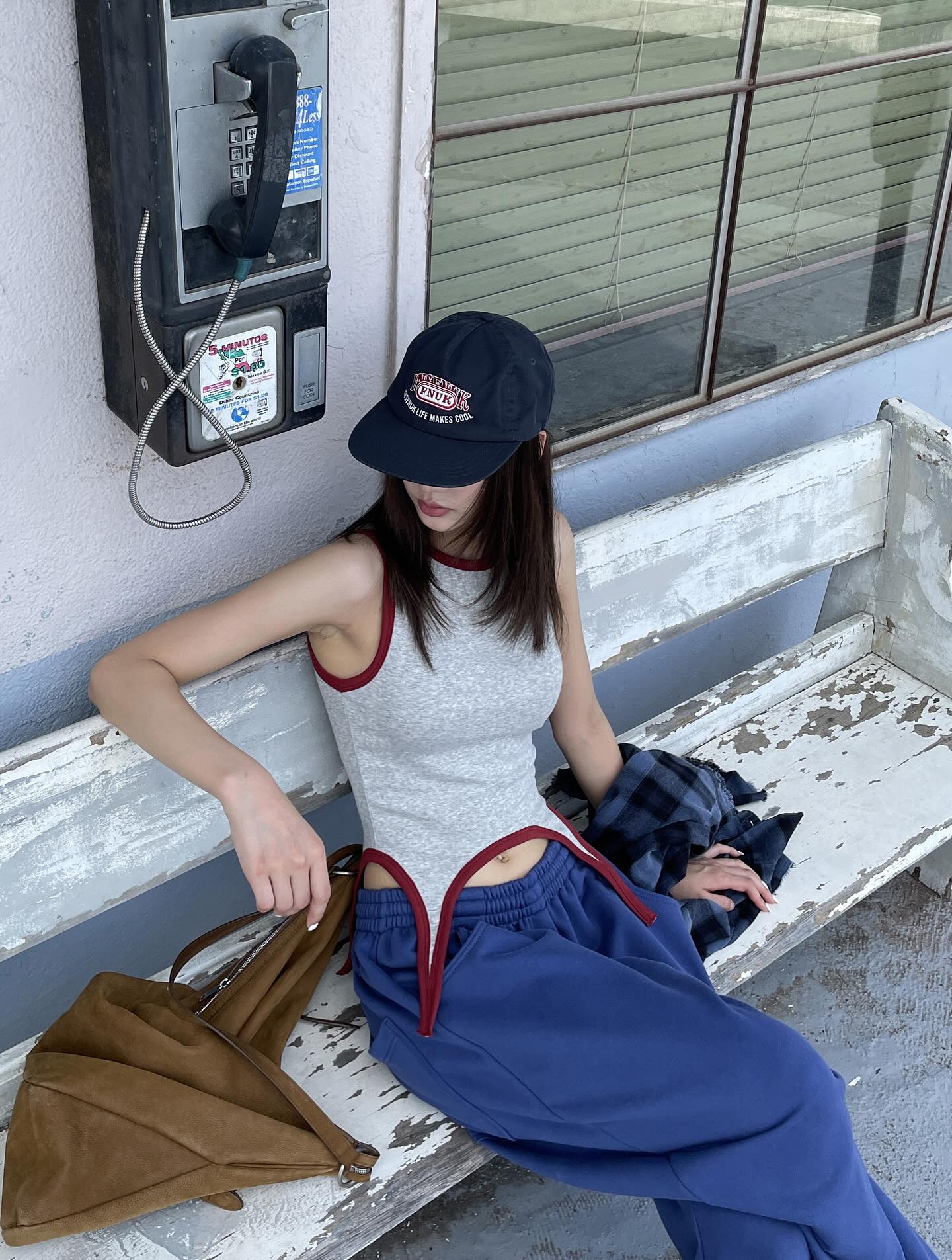 設計感拼色無袖背心