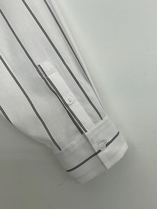 Polo領豎條紋字母襯衫