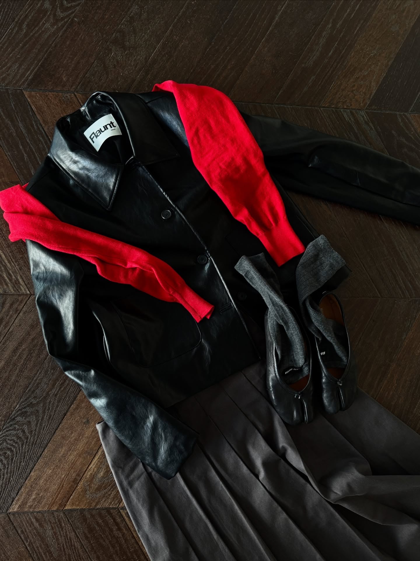 復古簡約氣質翻領短款皮衣外套