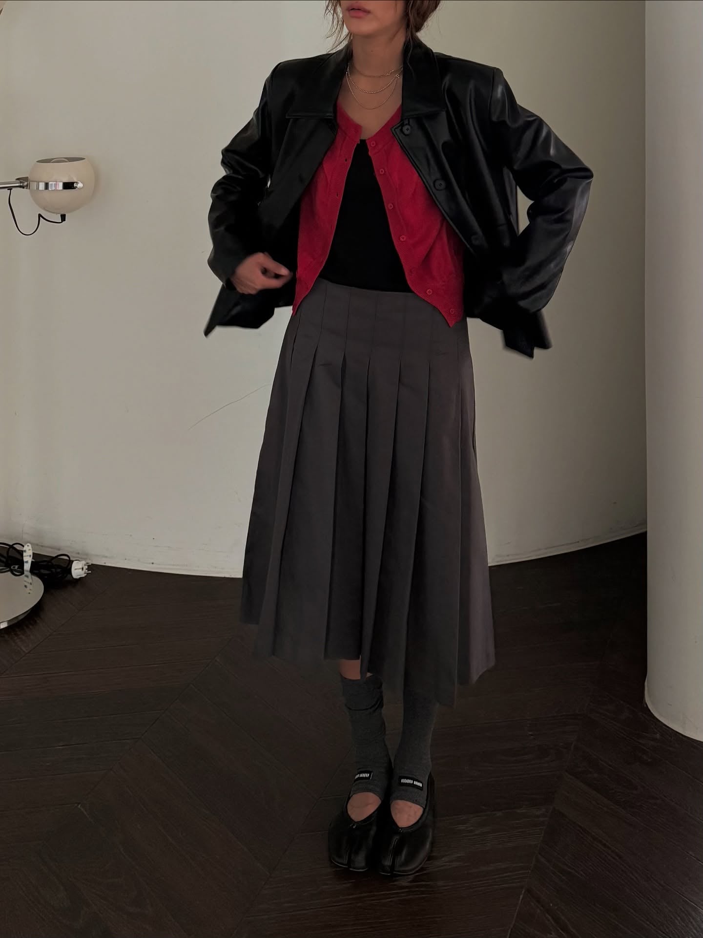 高腰顯瘦中長a字百褶裙