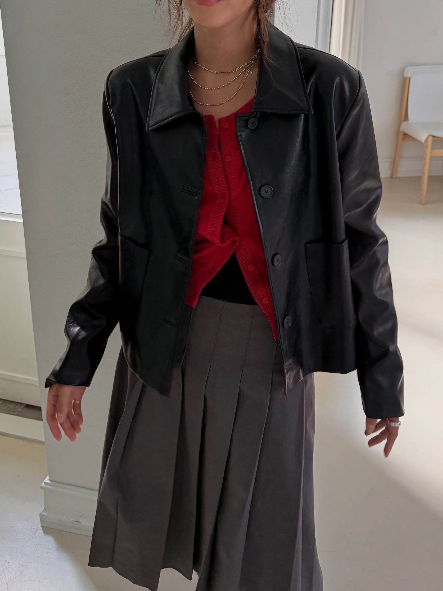 高腰顯瘦中長a字百褶裙