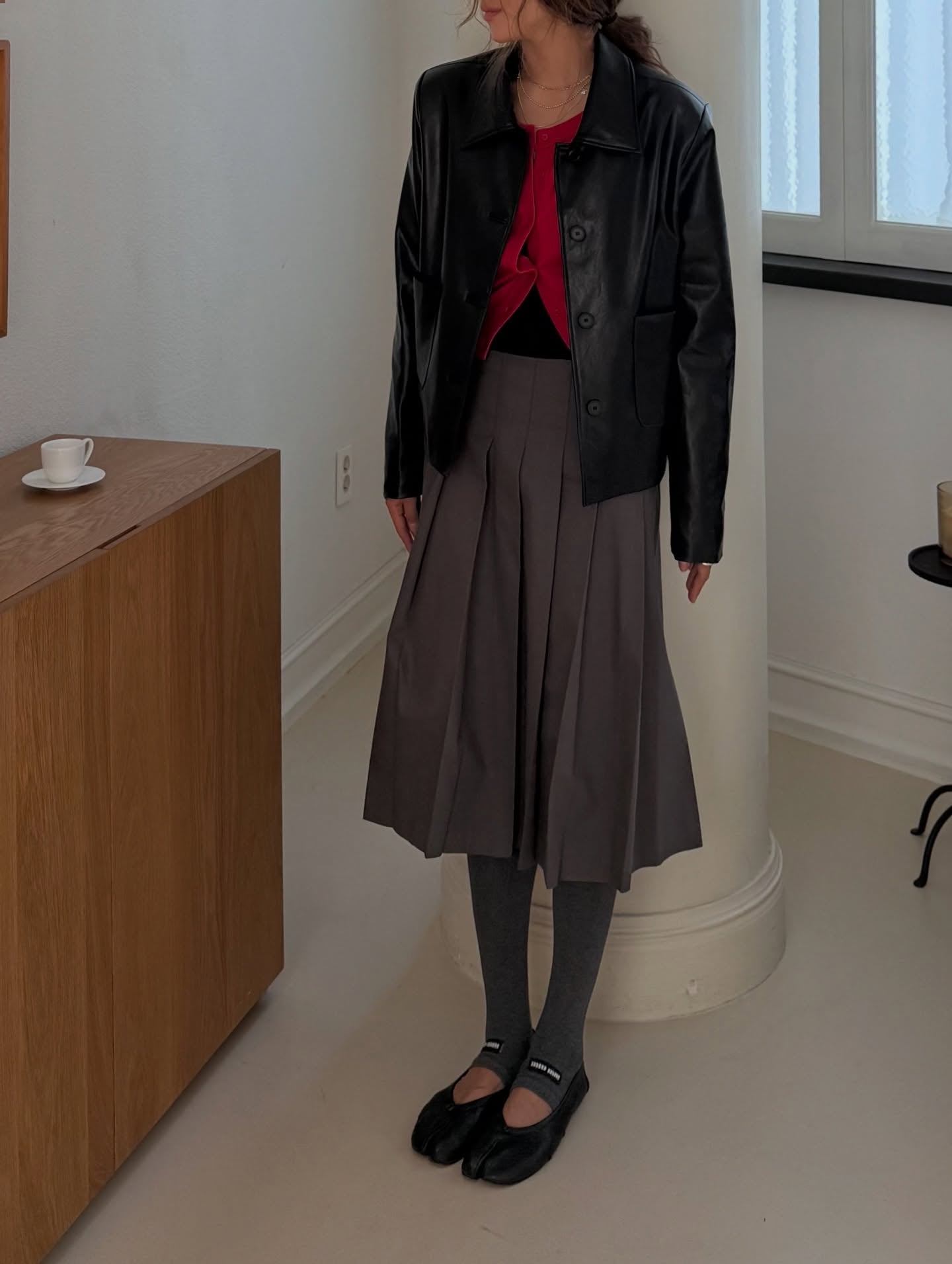 高腰顯瘦中長a字百褶裙