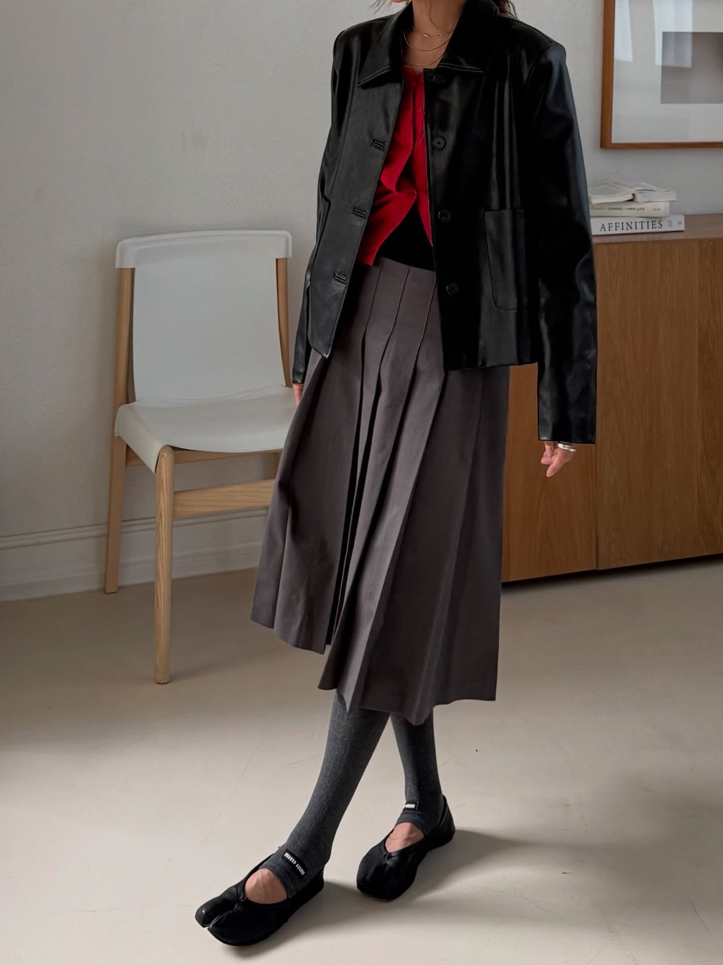 高腰顯瘦中長a字百褶裙