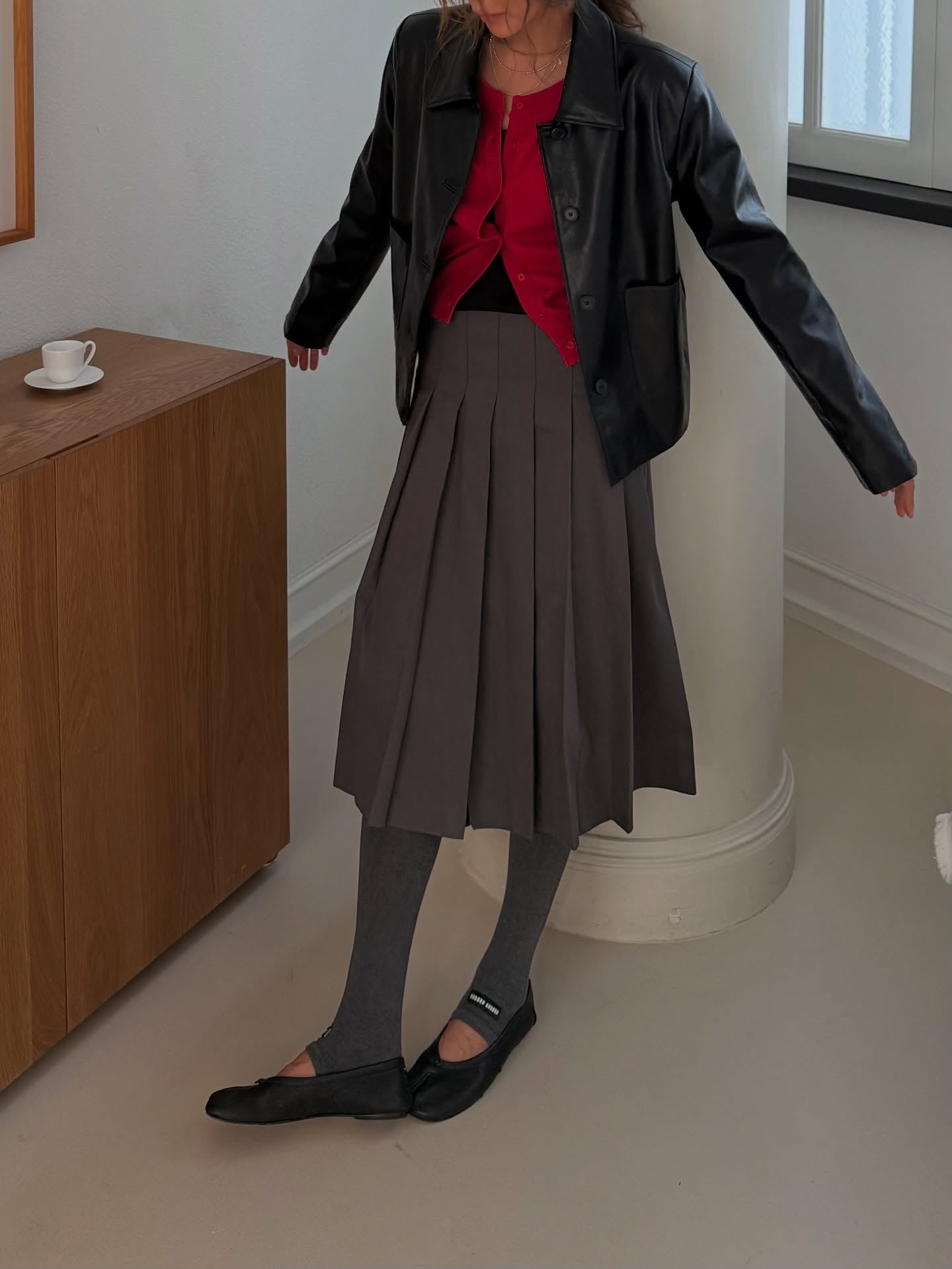 高腰顯瘦中長a字百褶裙