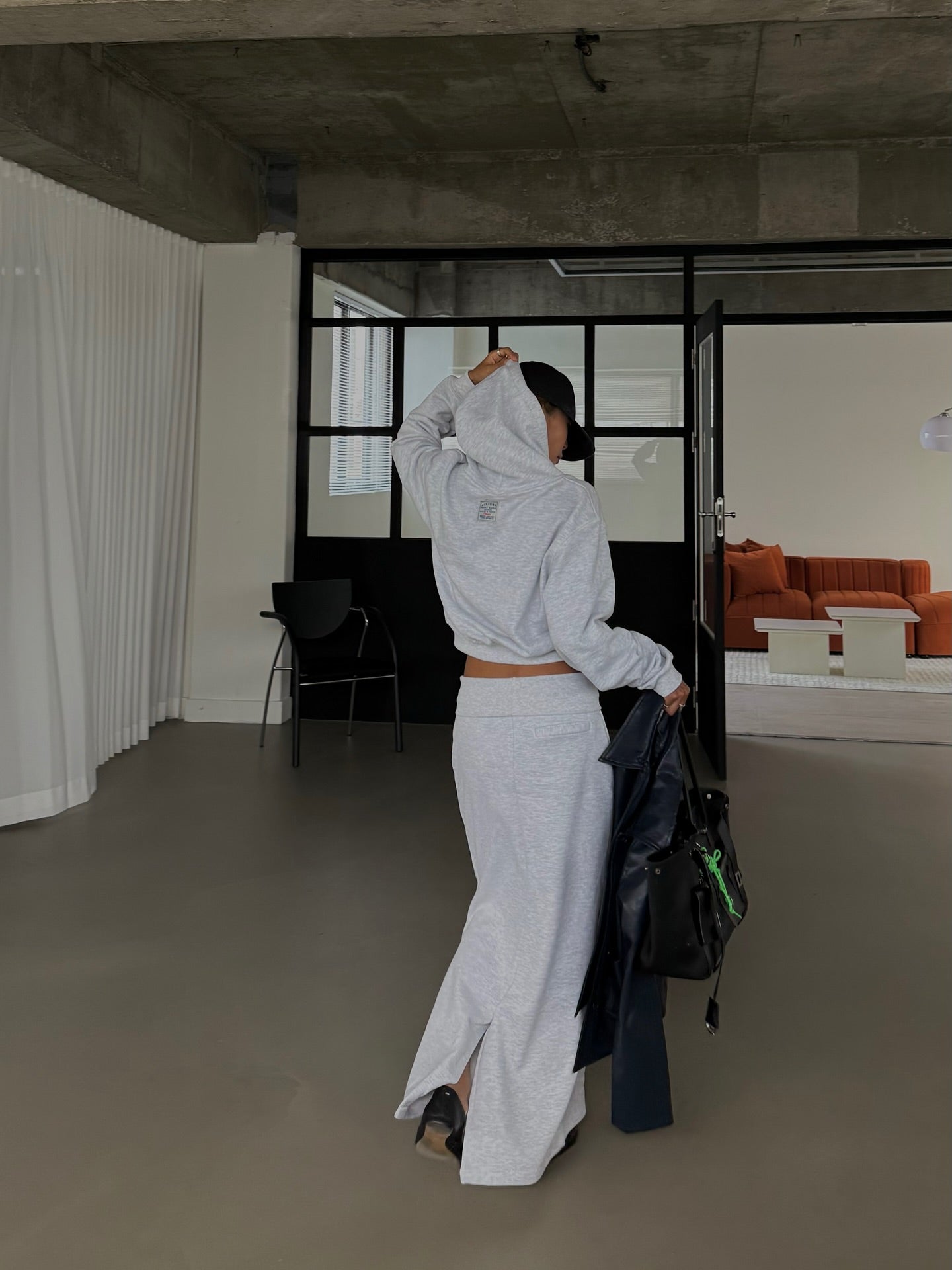 連帽抽繩潮版短衛衣