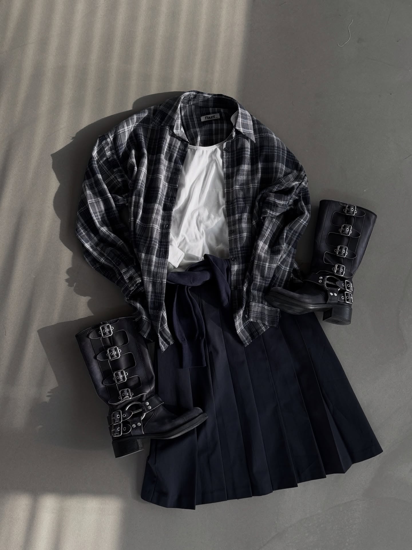 高腰顯瘦中長a字百褶裙