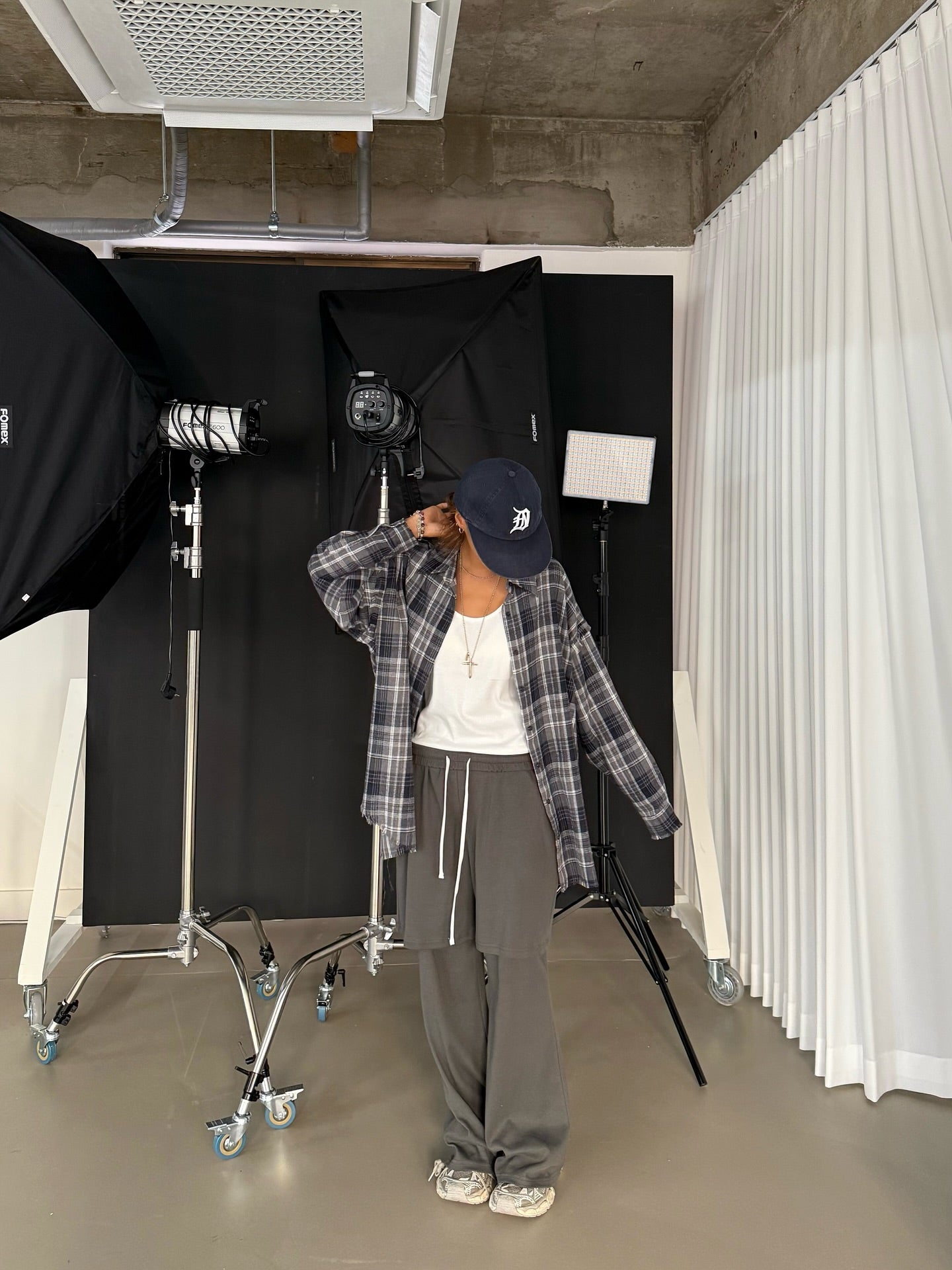 鬆緊腰抽繩假兩件雙層休閒褲