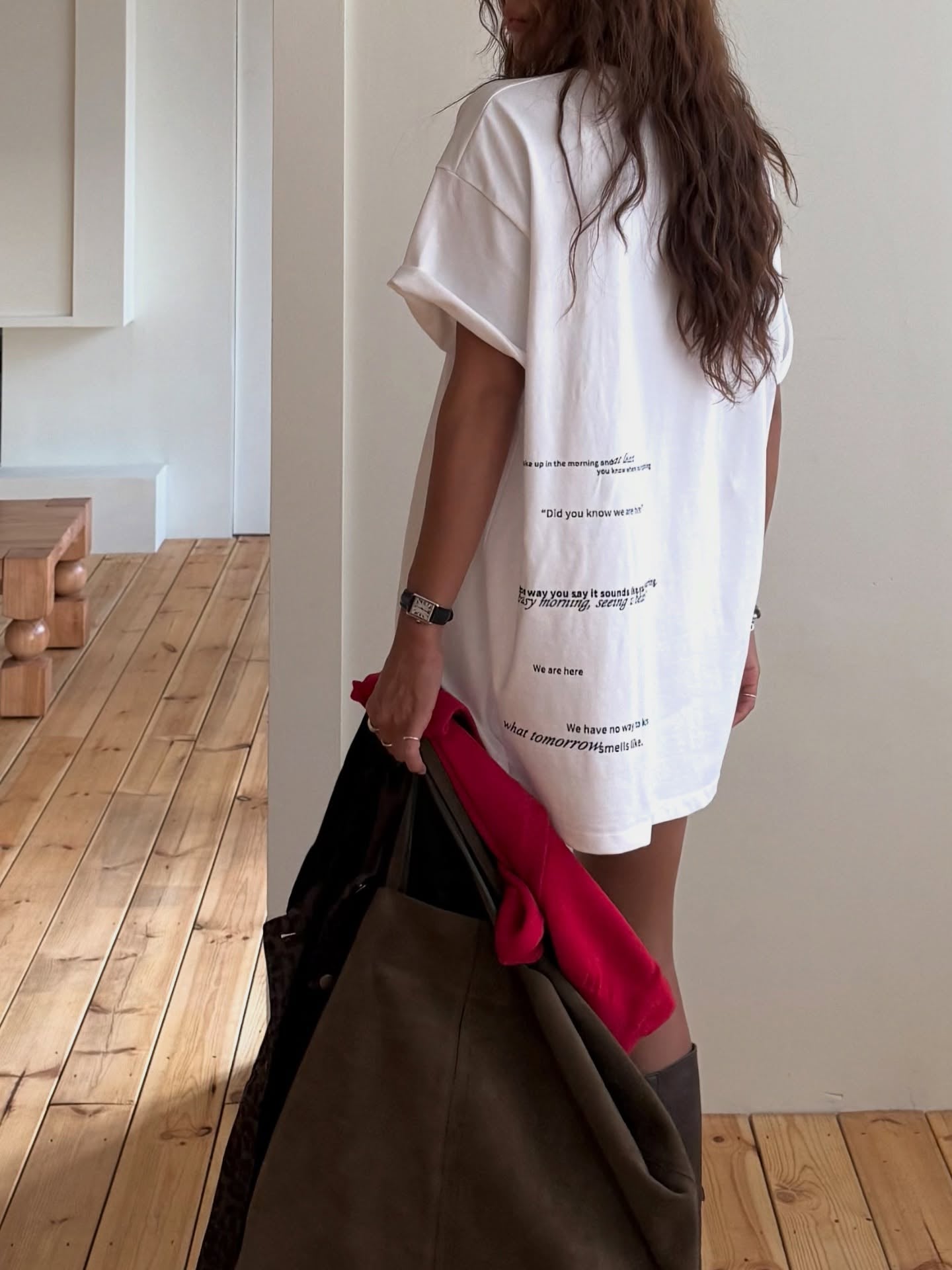 寬鬆顯瘦圓領小字母印花短袖T卹