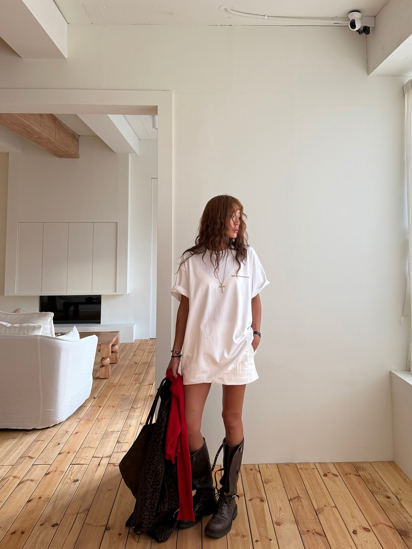 寬鬆顯瘦圓領小字母印花短袖T卹