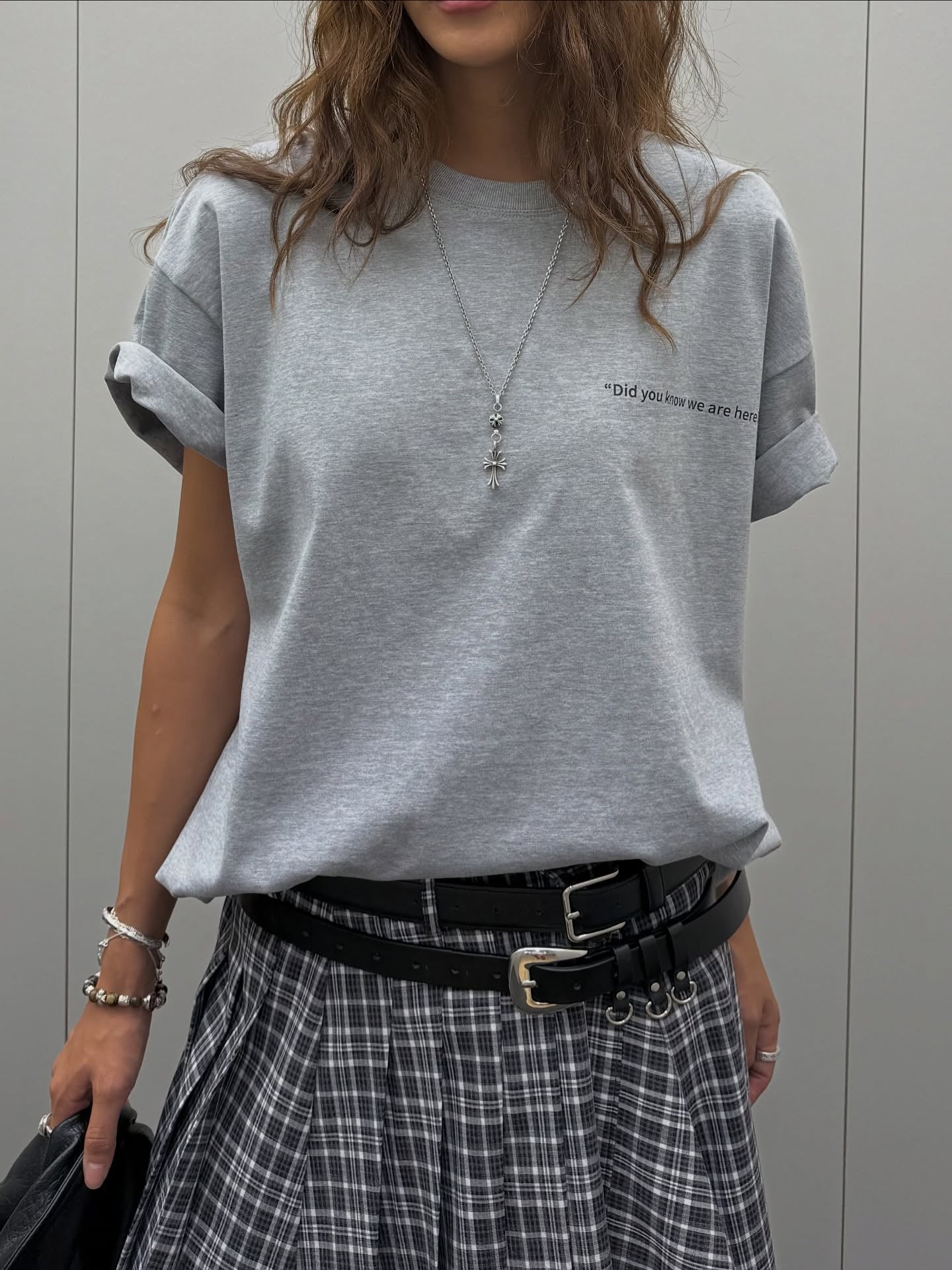 寬鬆顯瘦圓領小字母印花短袖T卹