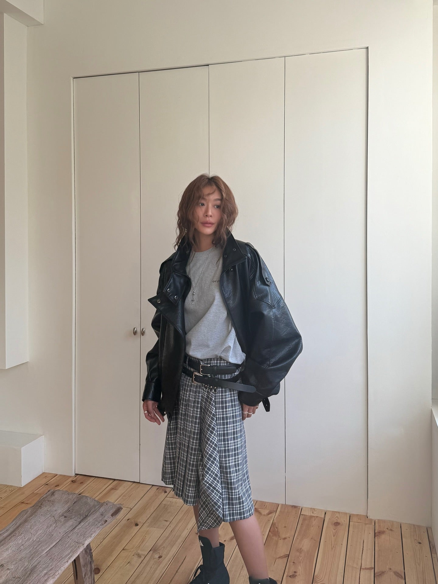 寬鬆顯瘦圓領小字母印花短袖T卹