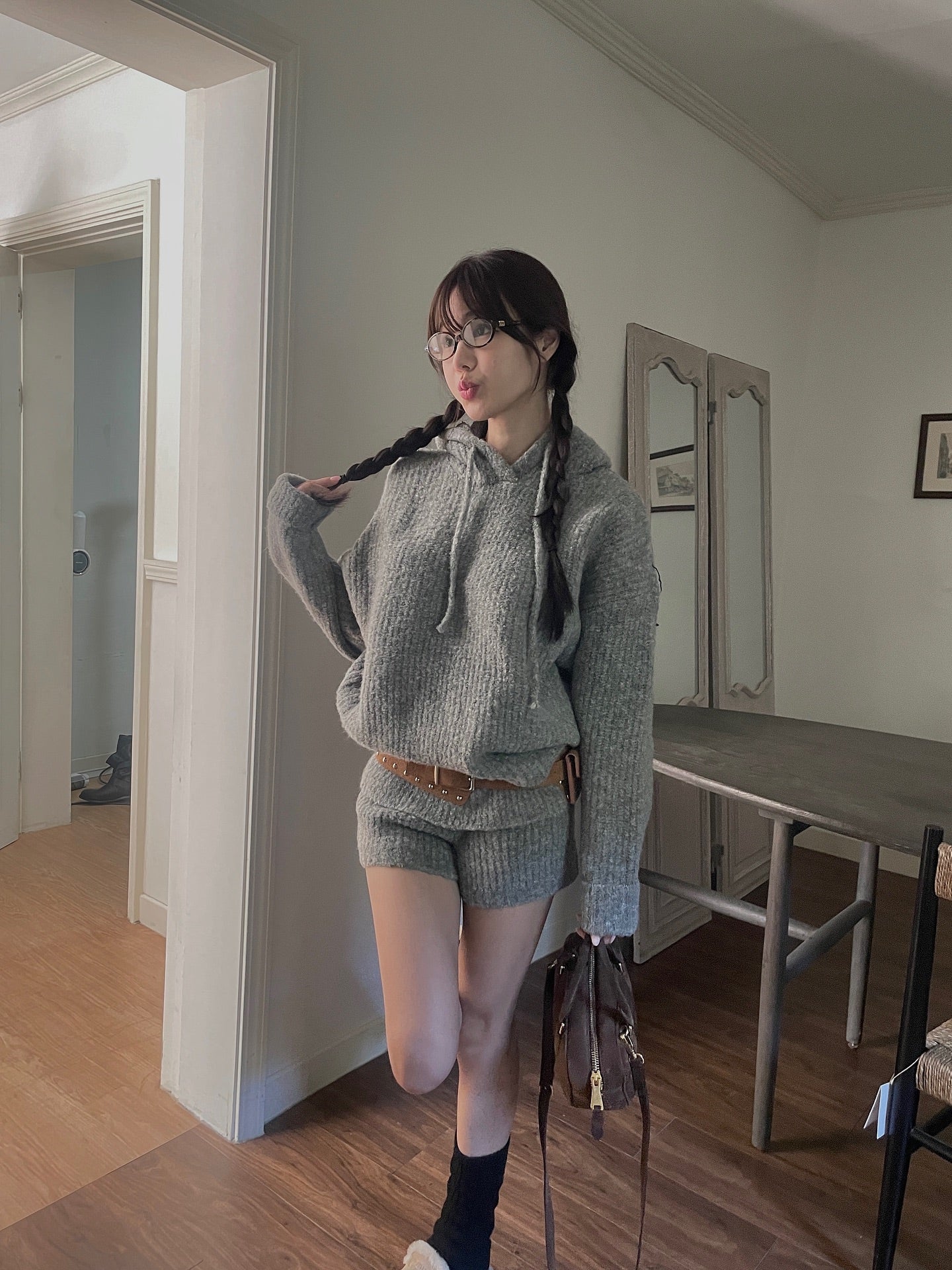 可愛減齡軟糯連帽毛衣