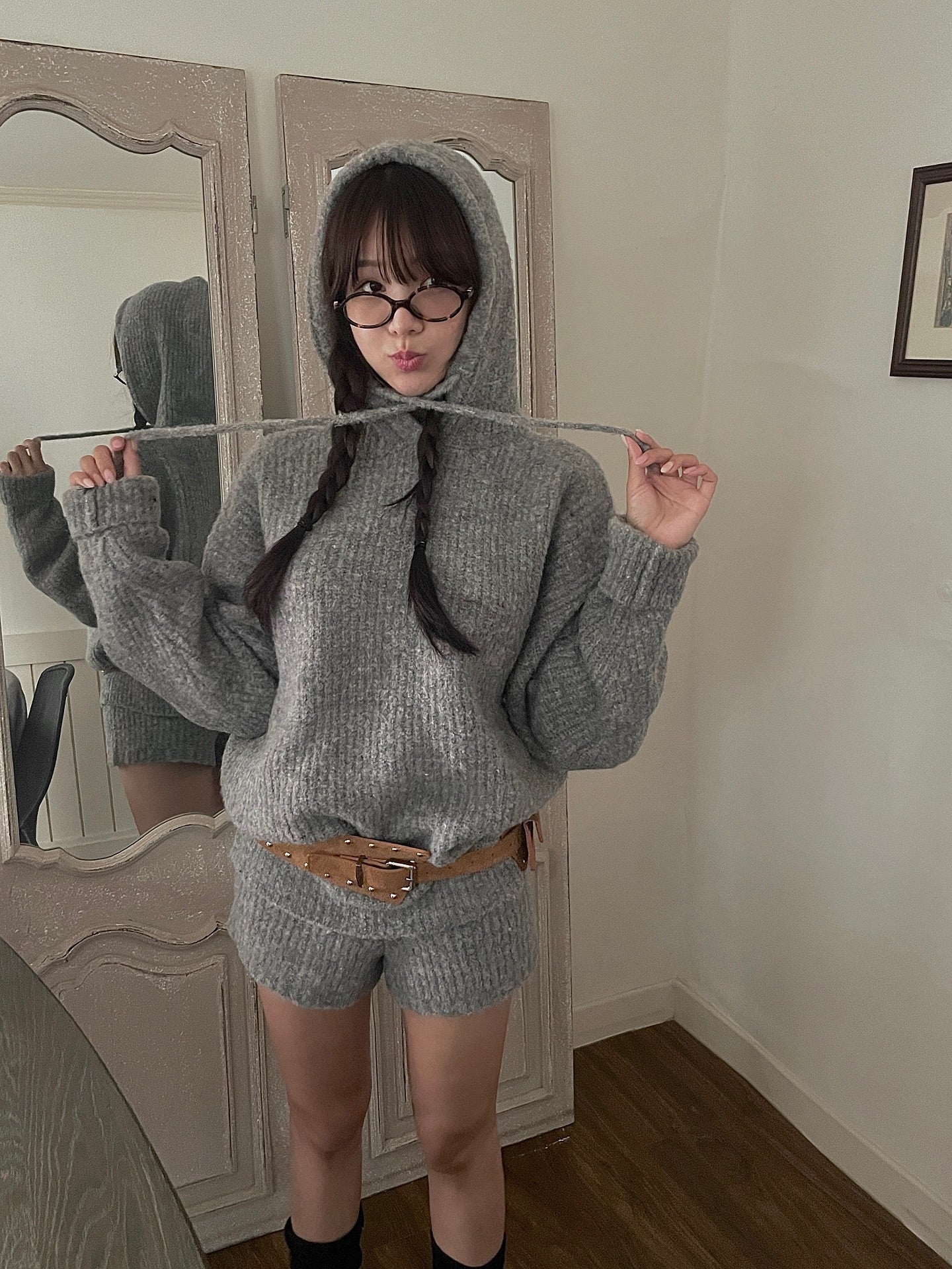 可愛減齡軟糯連帽毛衣