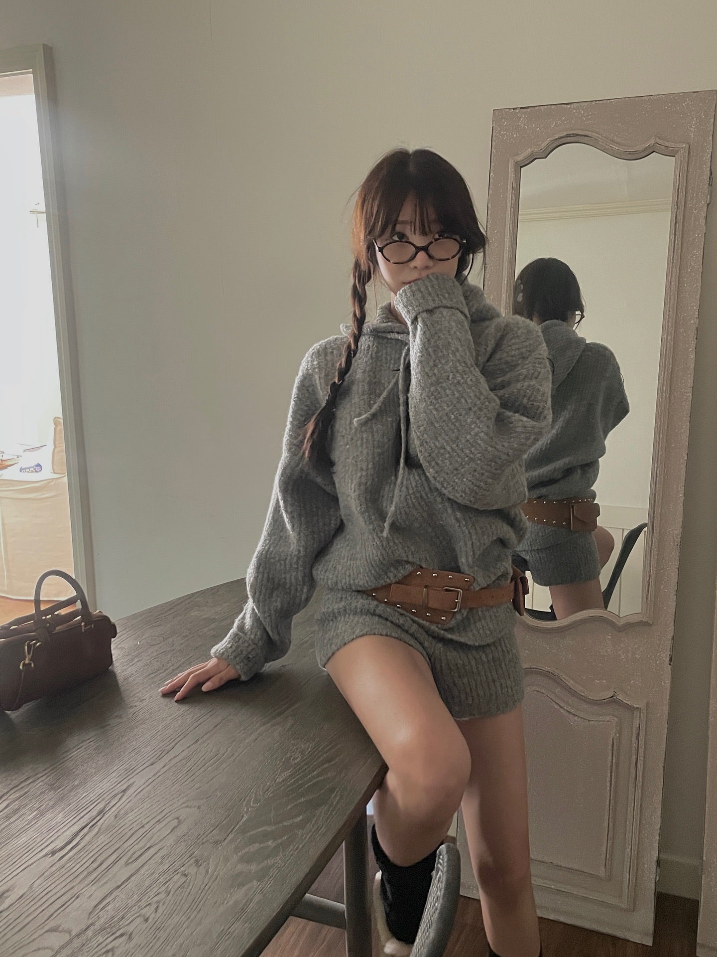 可愛減齡軟糯連帽毛衣