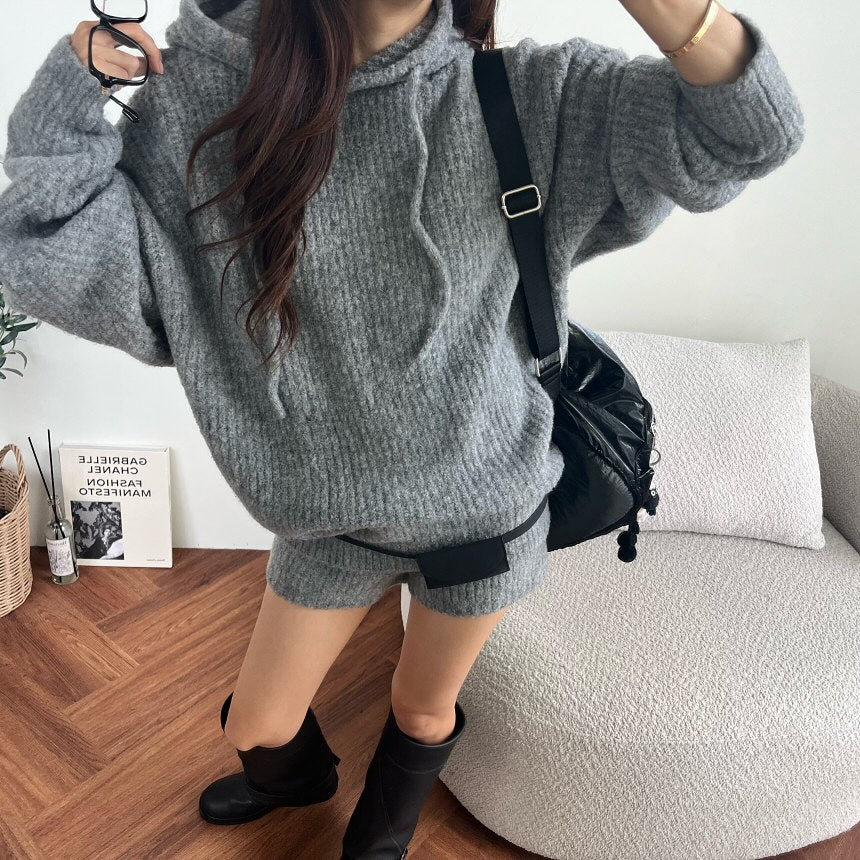 高腰顯瘦針織短褲