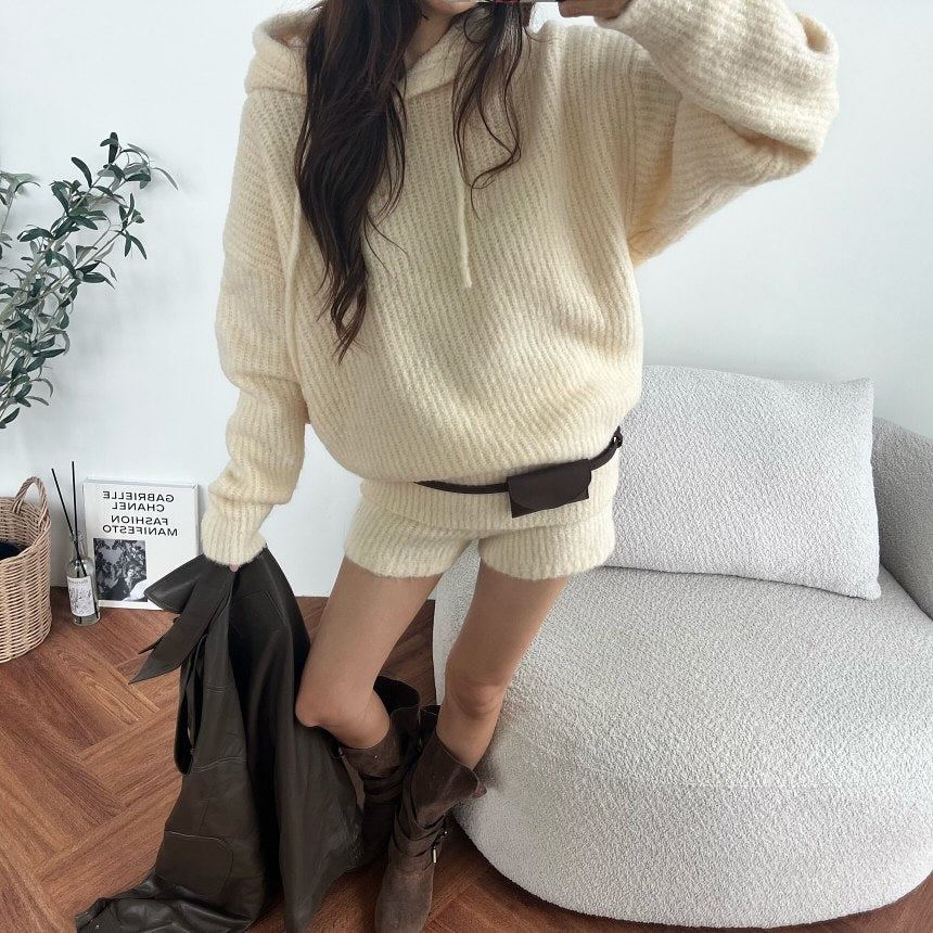 高腰顯瘦針織短褲