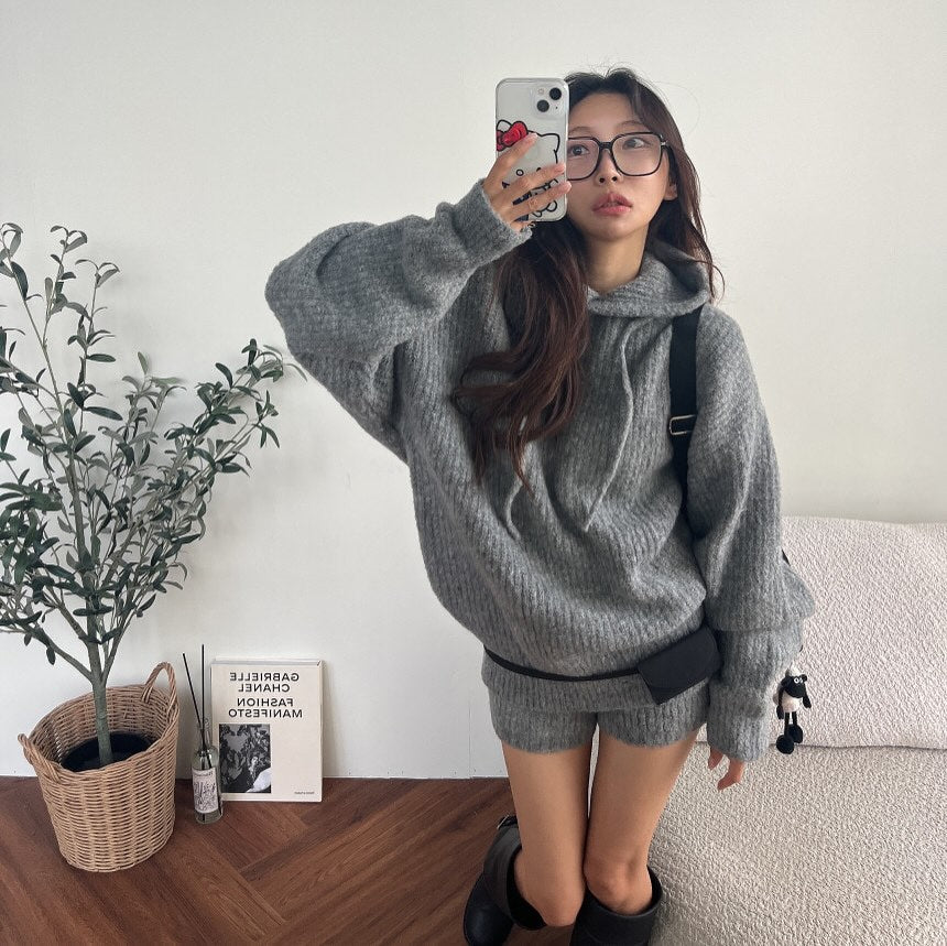 可愛減齡軟糯連帽毛衣