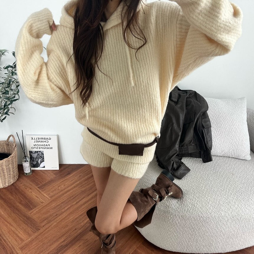 高腰顯瘦針織短褲