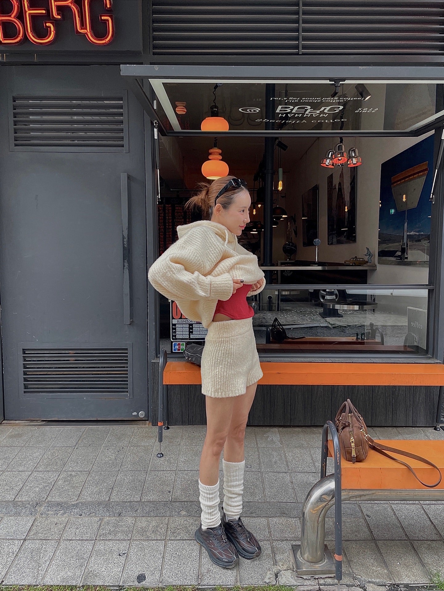 高腰顯瘦針織短褲