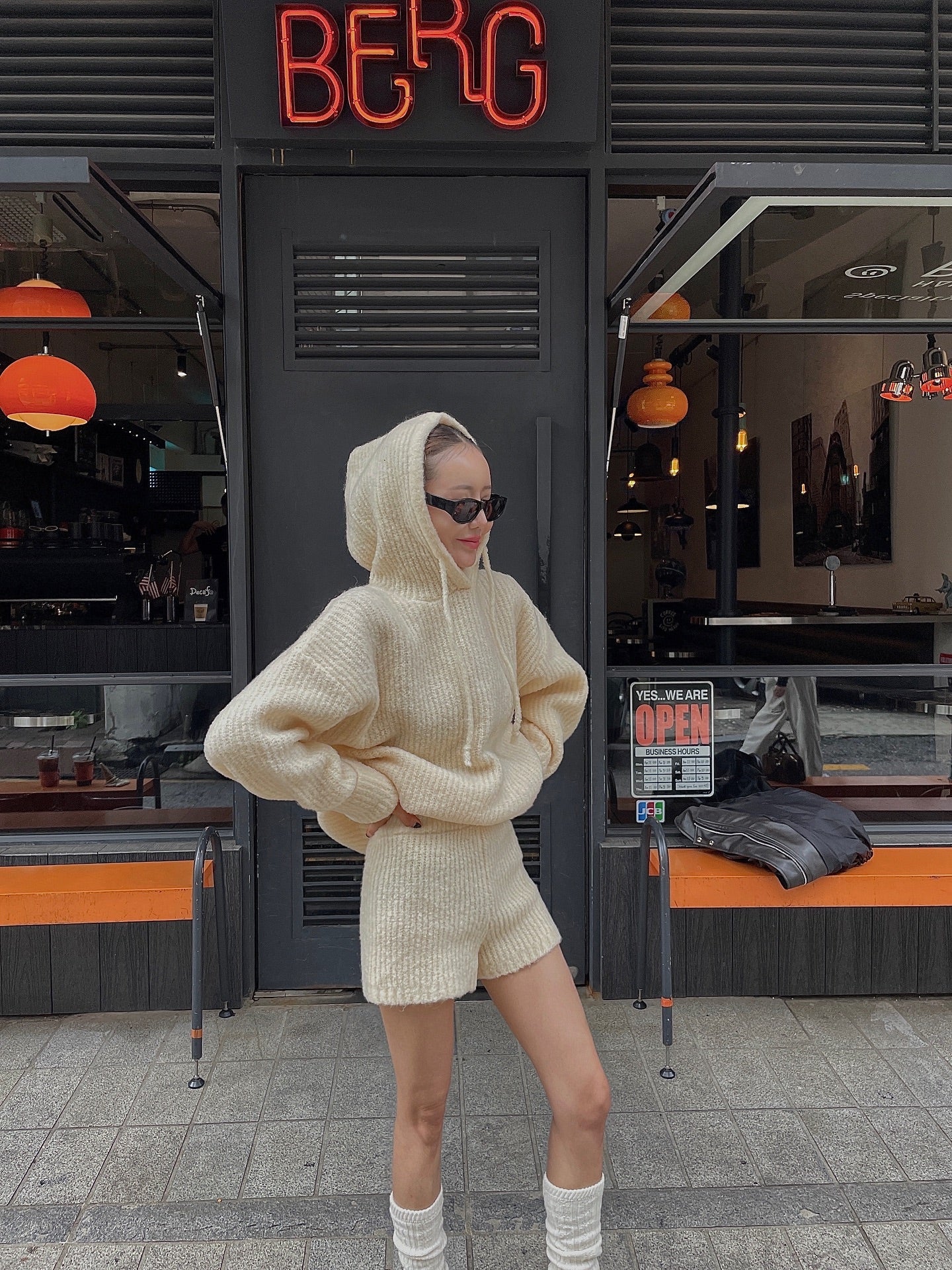 高腰顯瘦針織短褲