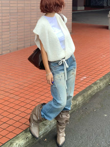 百搭尖頭爽扣帶中長靴