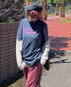 圓領字母印花寬鬆T恤