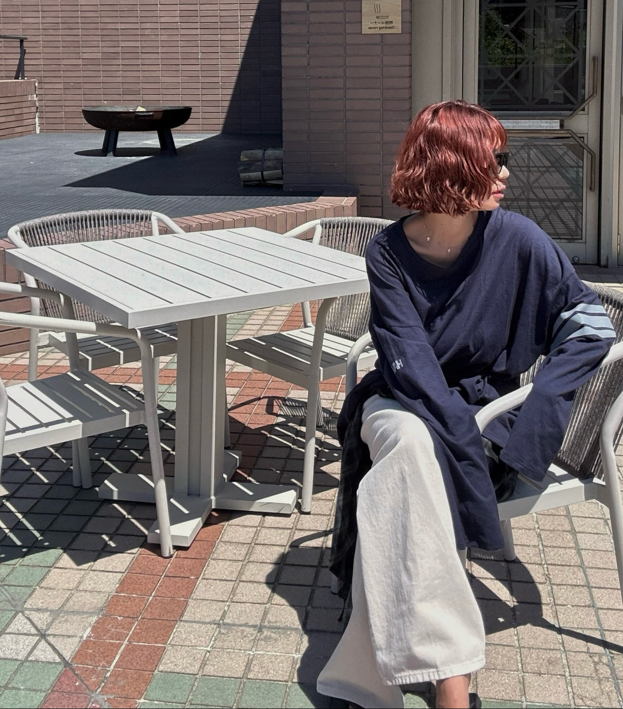 圓領休閒寬鬆條紋長袖T卹