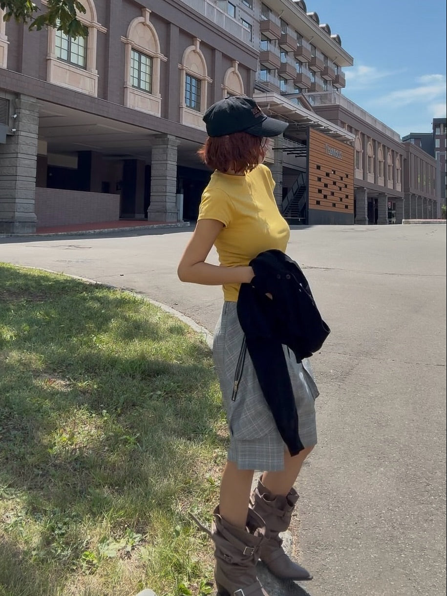 圓領淨版顯瘦百搭短袖T卹