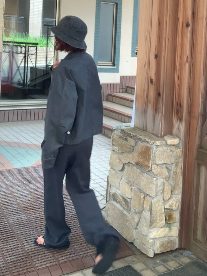 鬆緊腰抽繩撞色拼接休閒褲