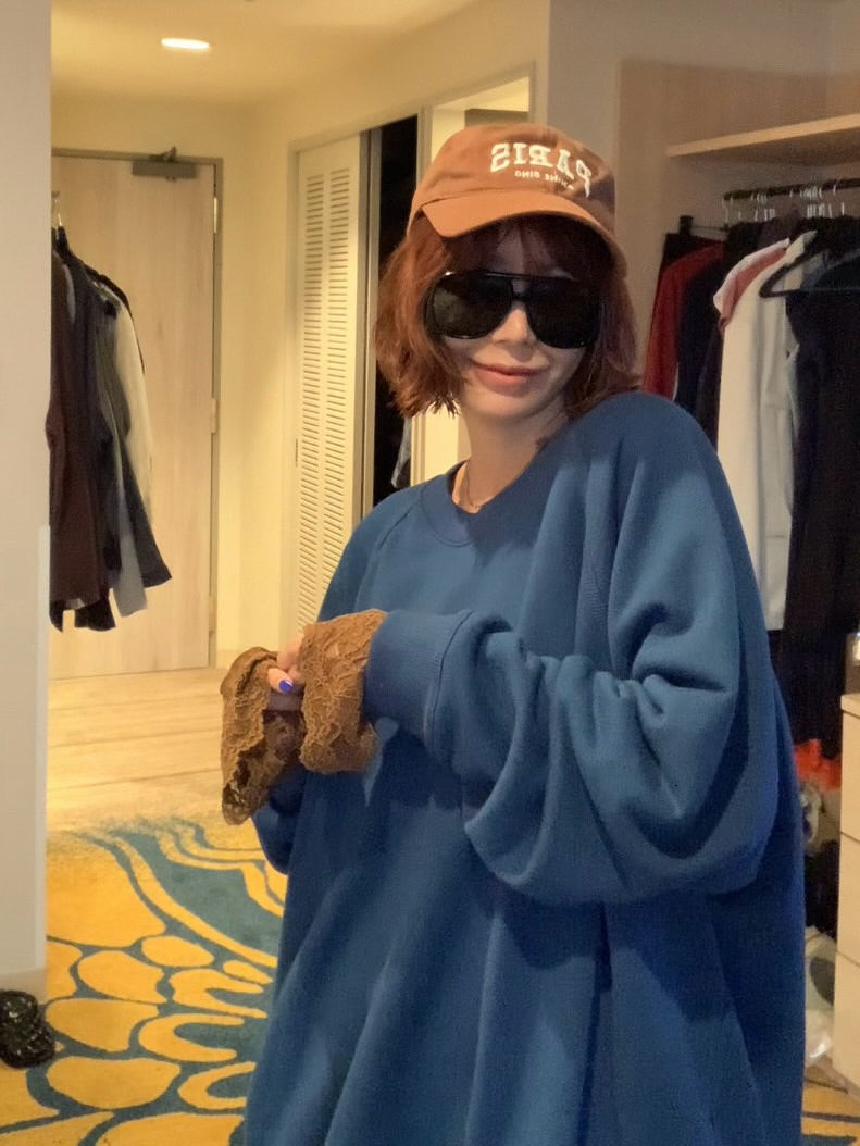 圓領寬鬆休閒套頭衛衣