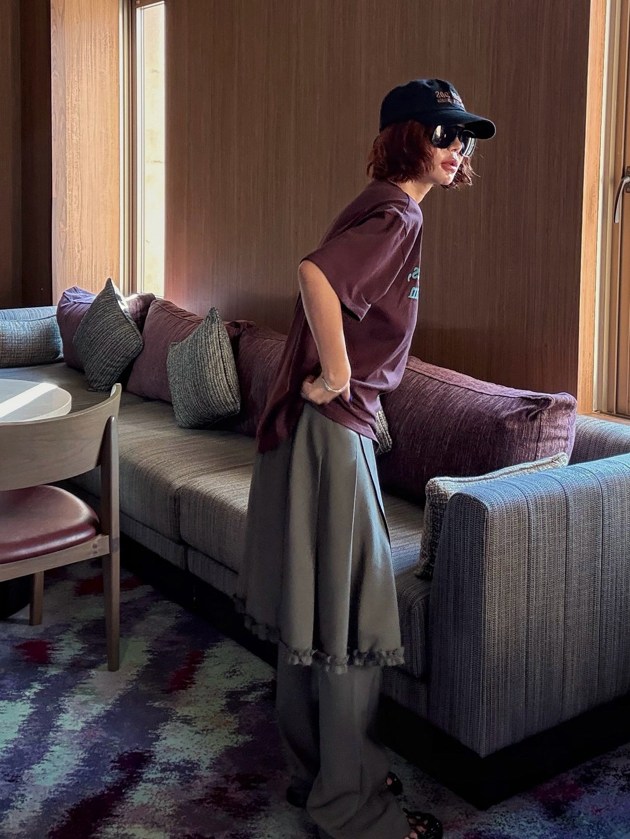 高腰垂感設計感小眾窄版直筒褲