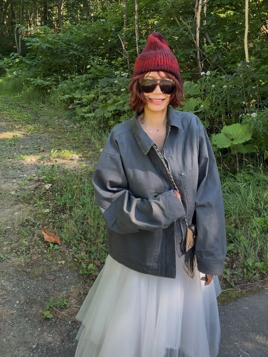 寬鬆休閒百搭翻領拉鍊短外套